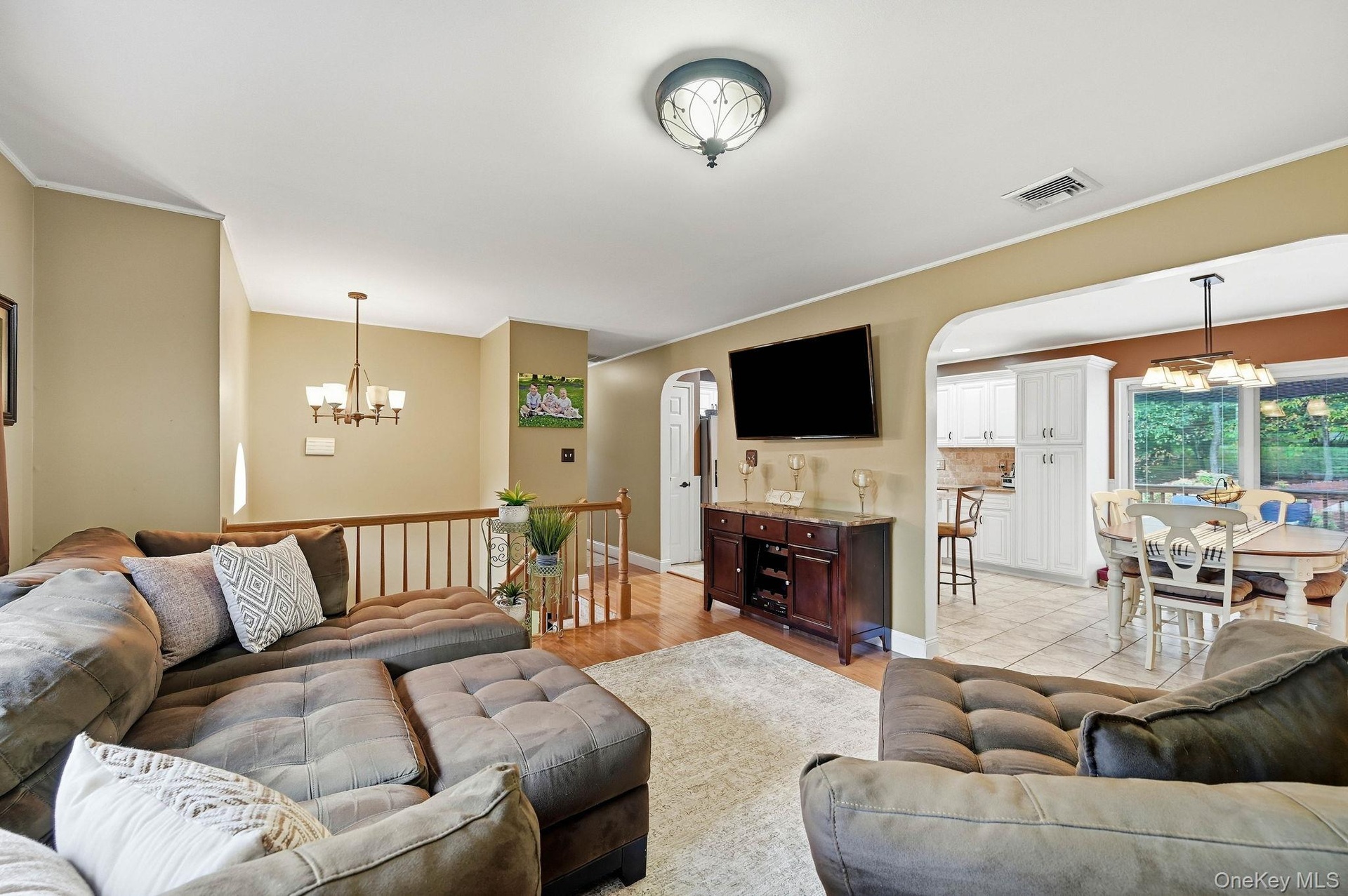 Generous proportions provide flexibility for multiple seating and entertaining arrangements