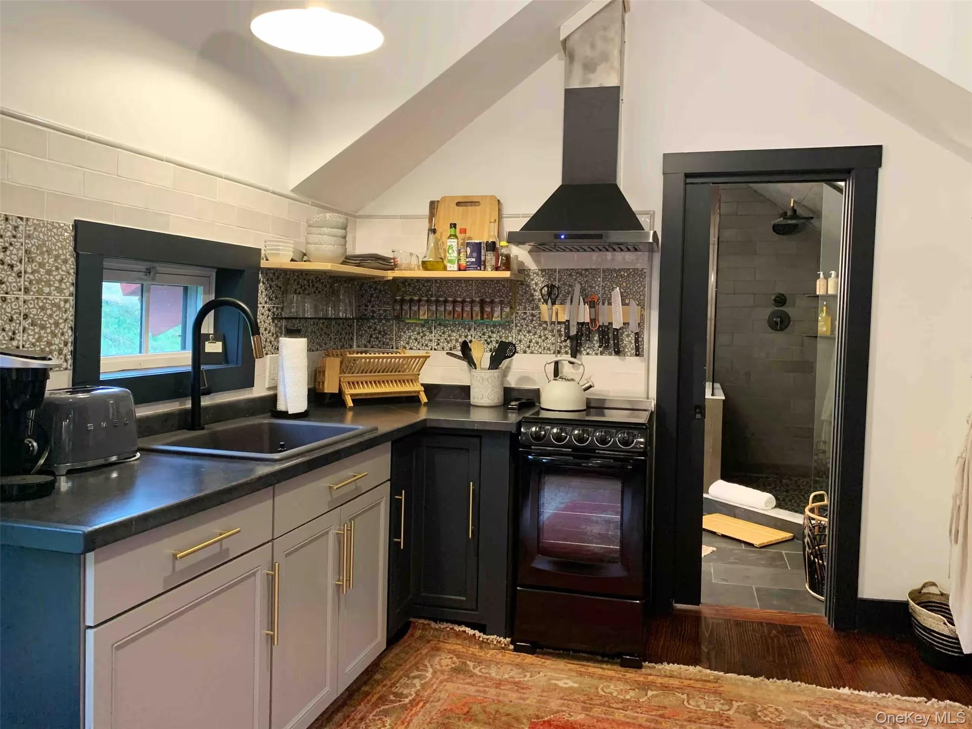 small kitchen just the right size the back splash:  iris arpfel designer tile