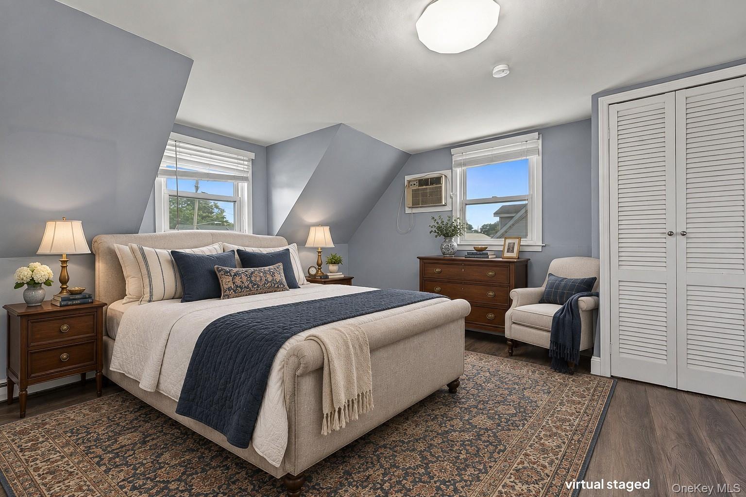Virtually staged view of fourth bedroom located on second floor