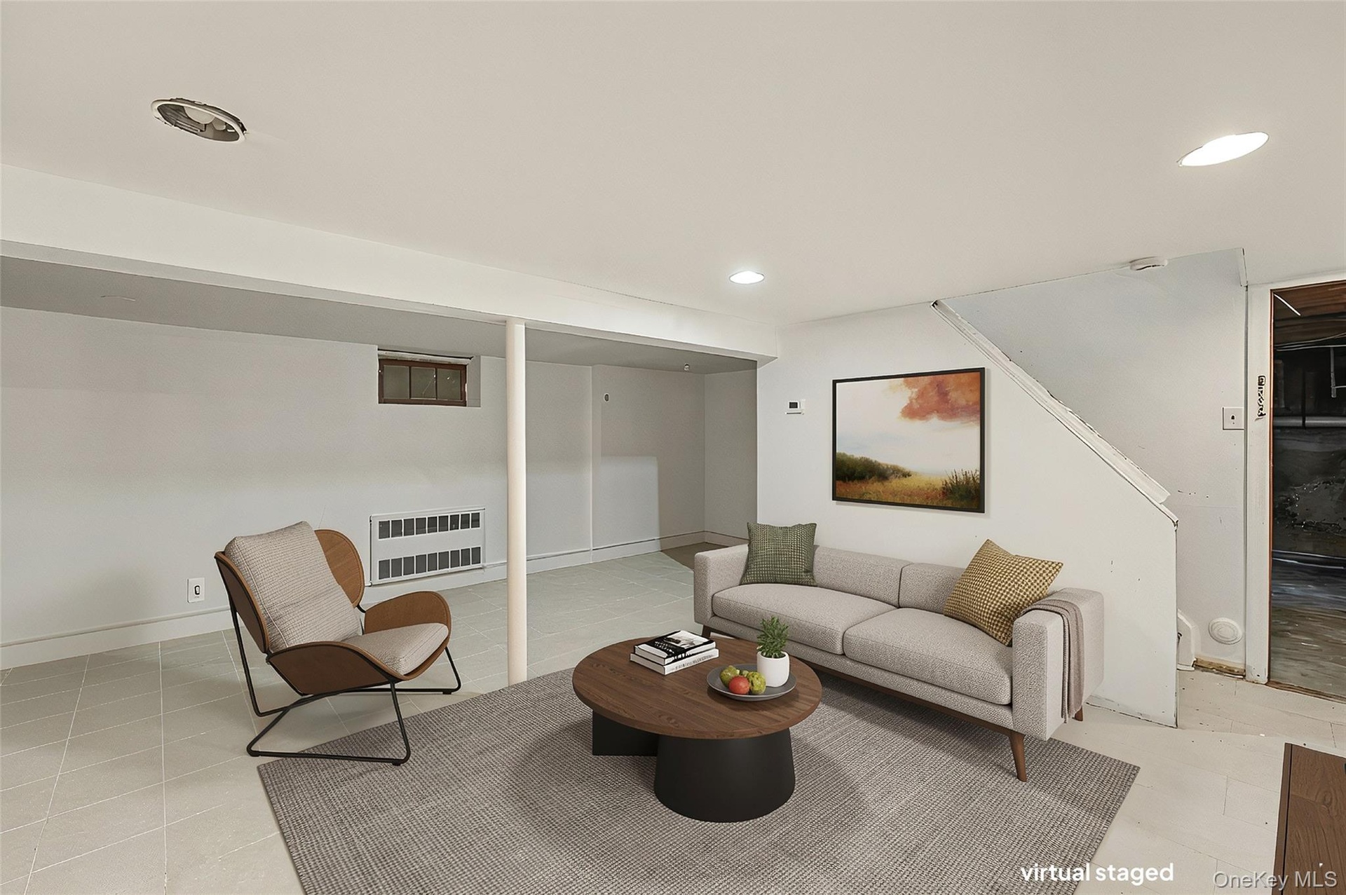 Virtually staged view of basement