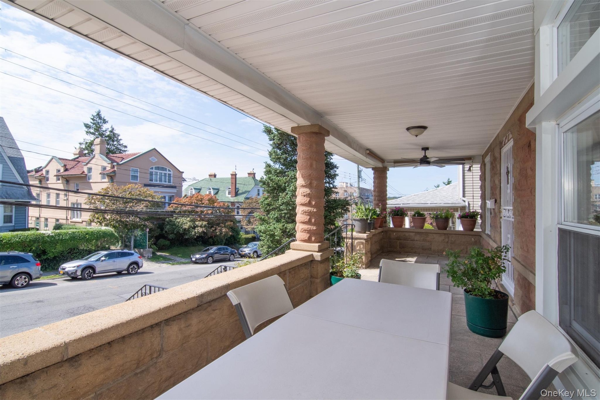 Covered Front Porch large enoughtfor Table and Grill