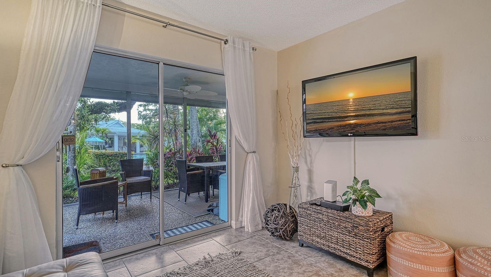Glass Sliders Leading to Lanai