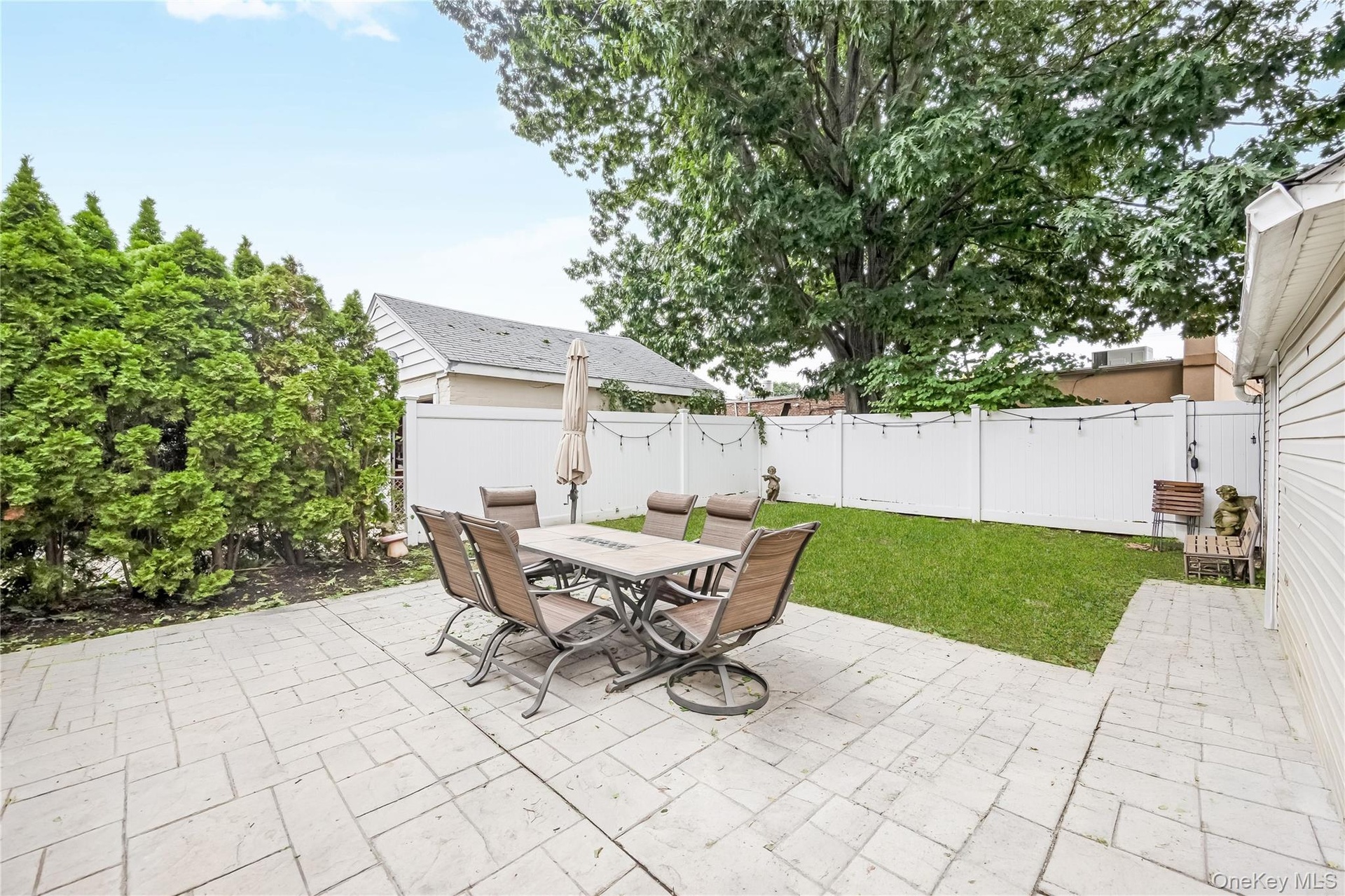Backyard patio.