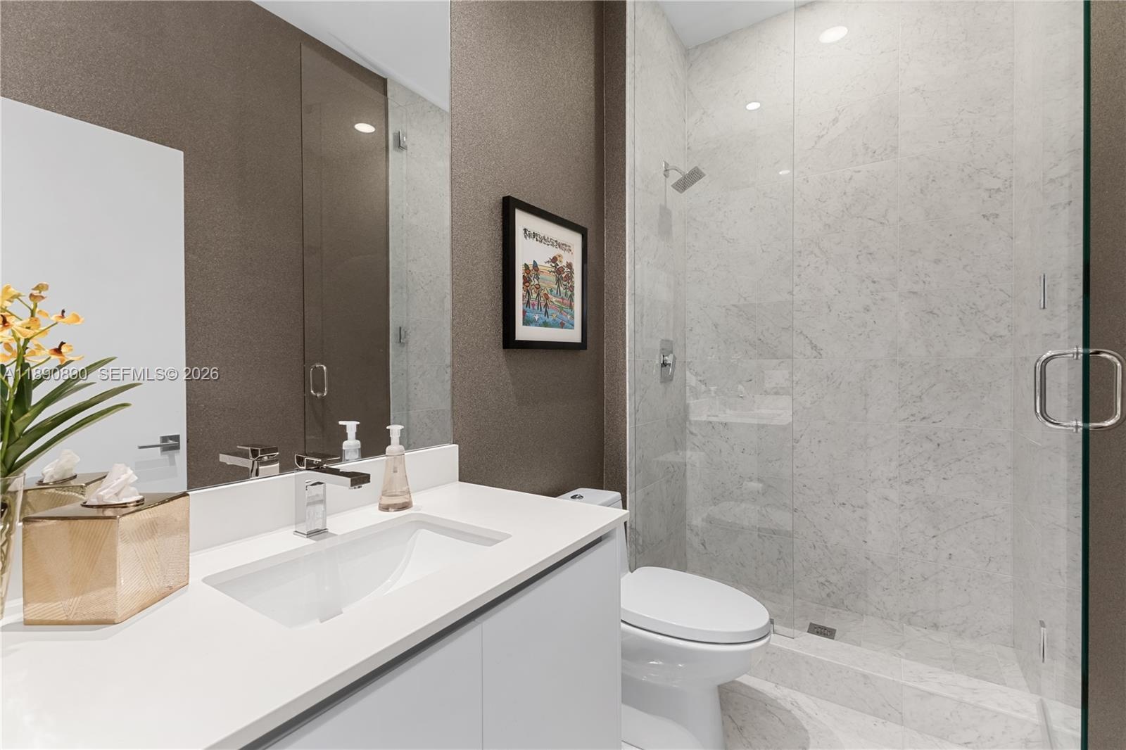 4th full bathroom on living area floor next to office