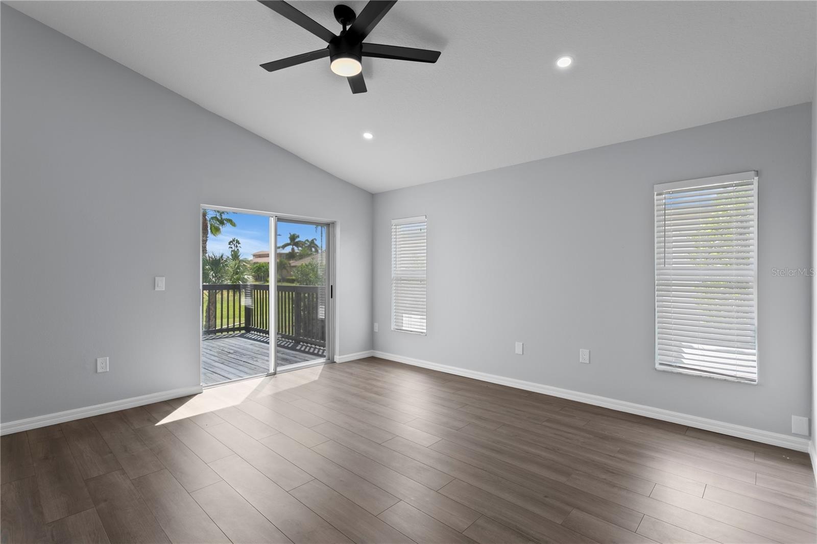 The spacious primary suite is a true retreat.