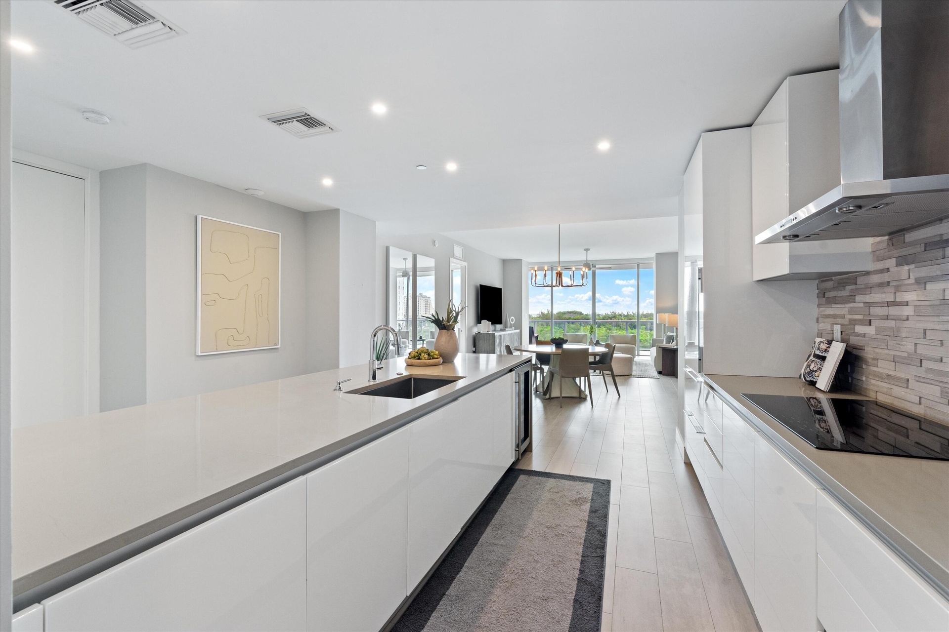 Kitchen with water views