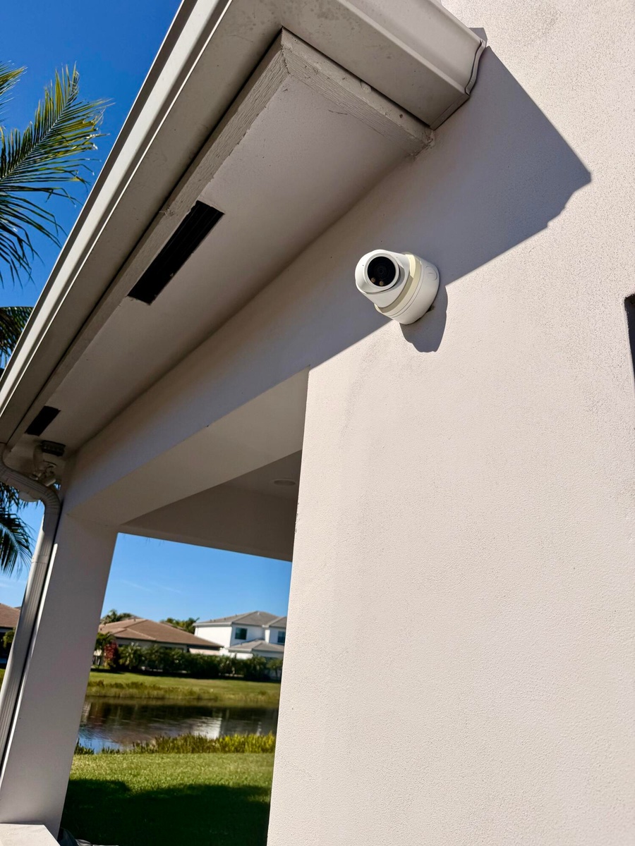 Exterior security cameras providing added peace of mind.