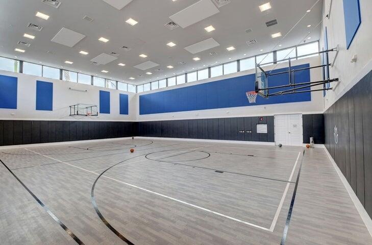 Full-size indoor basketball court offering year-round use in a climate-controlled setting.