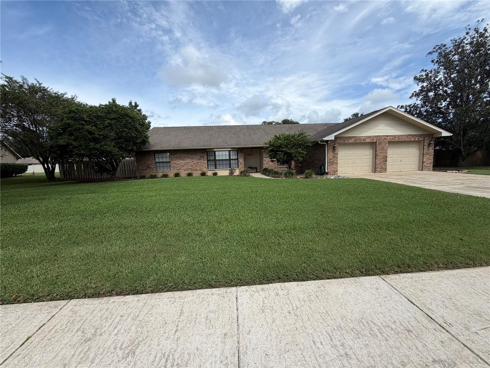 Long driveway and sidewalks
