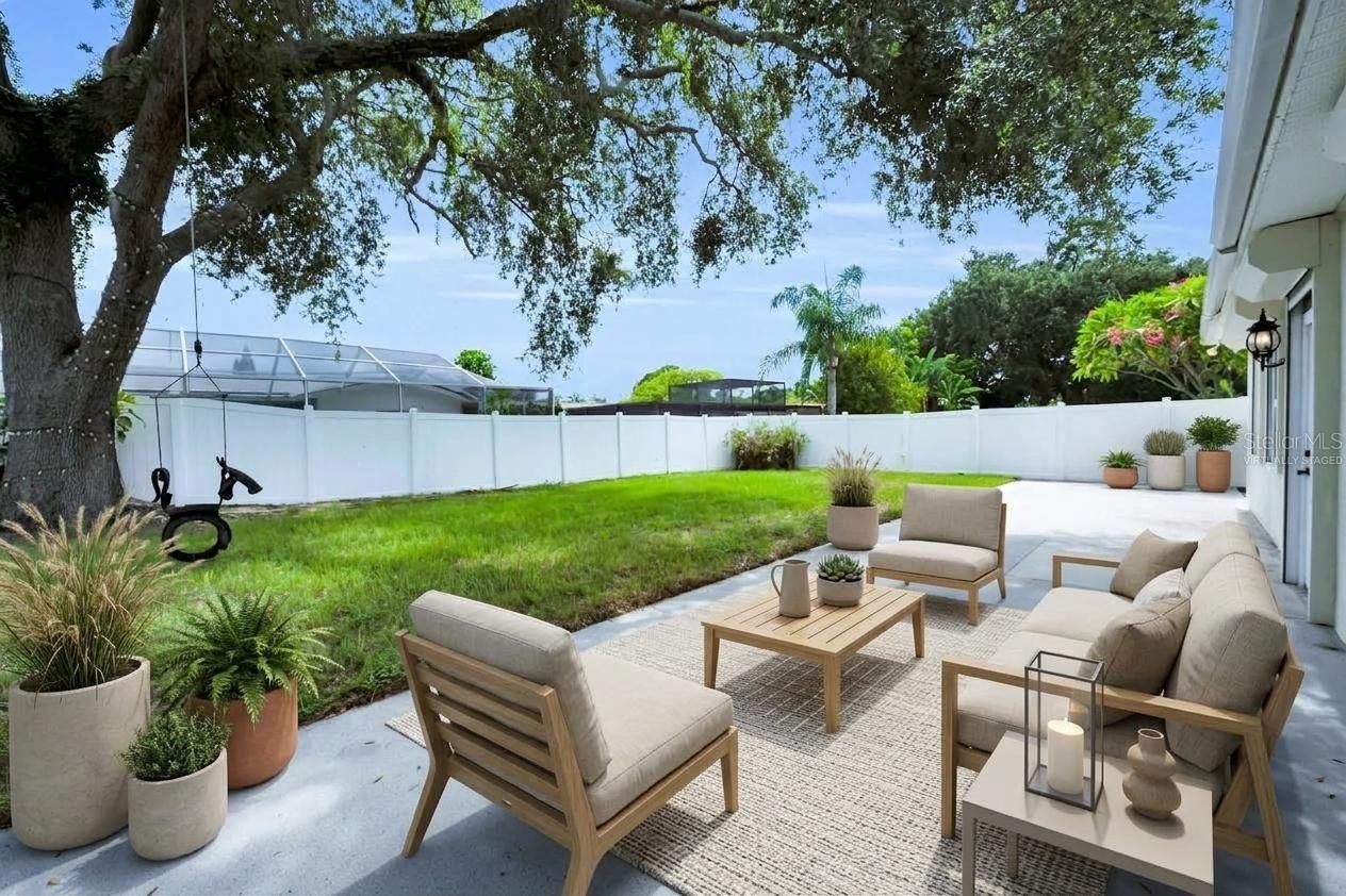 Virtually Staged Backyard Patio