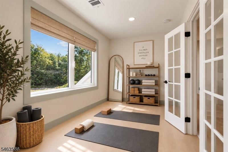 Virtually staged as yoga room