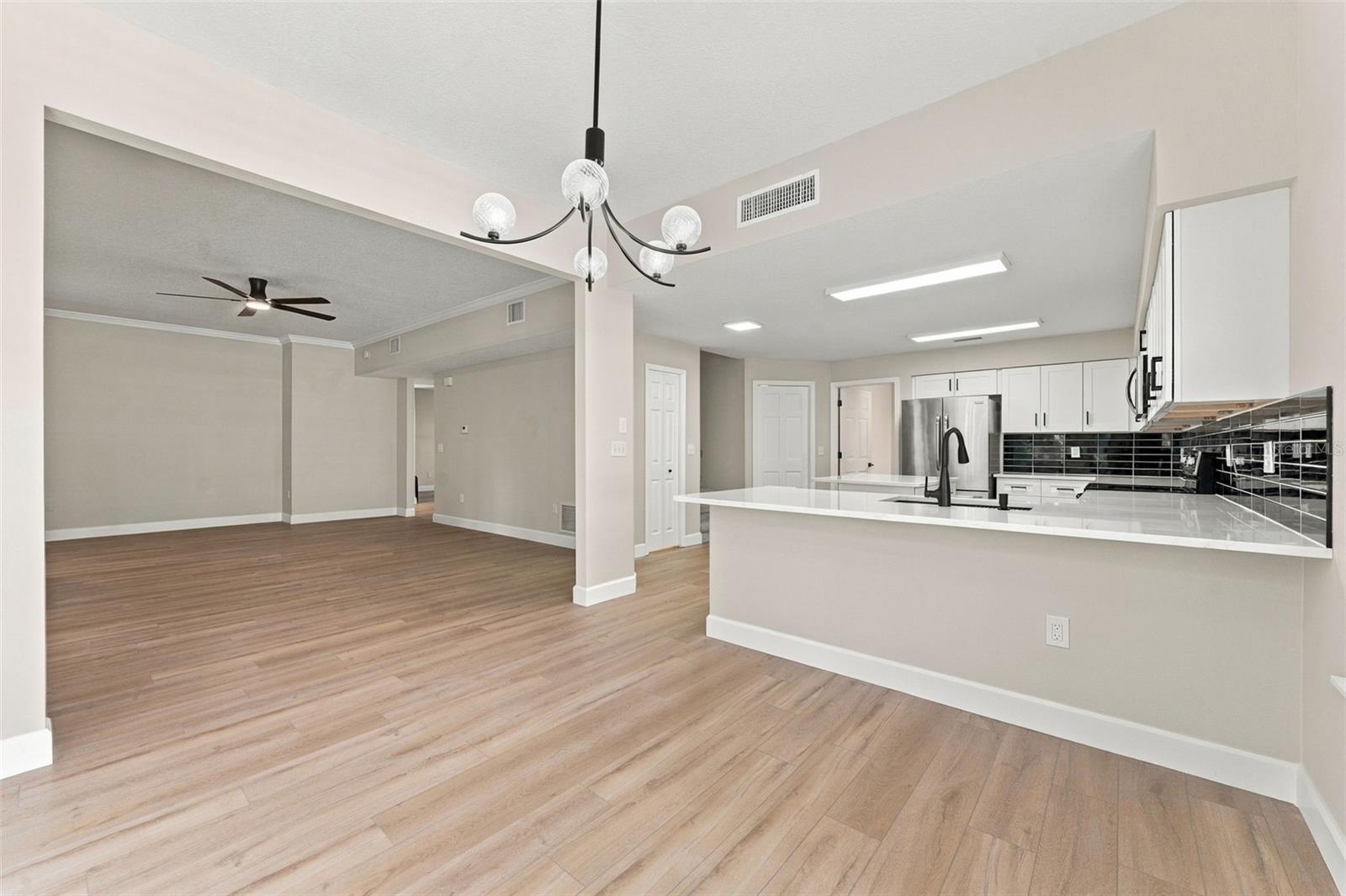 Breakfast nook area looking into the family room