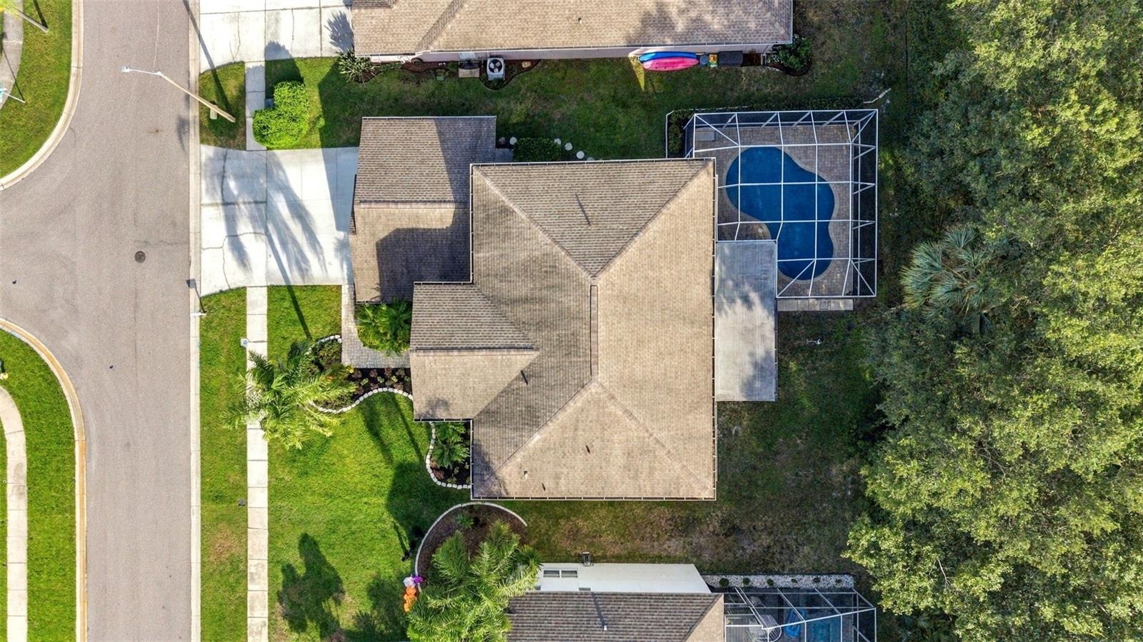 Aerial view of the home