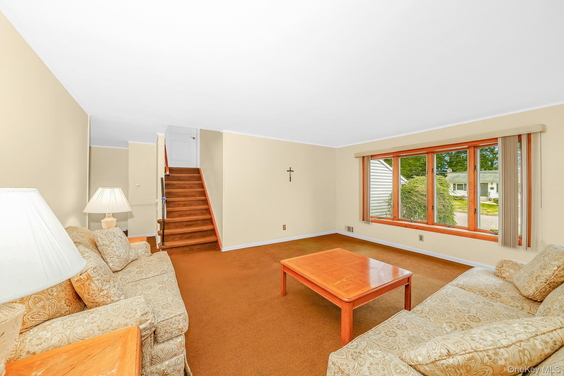Living room with carpet flooring