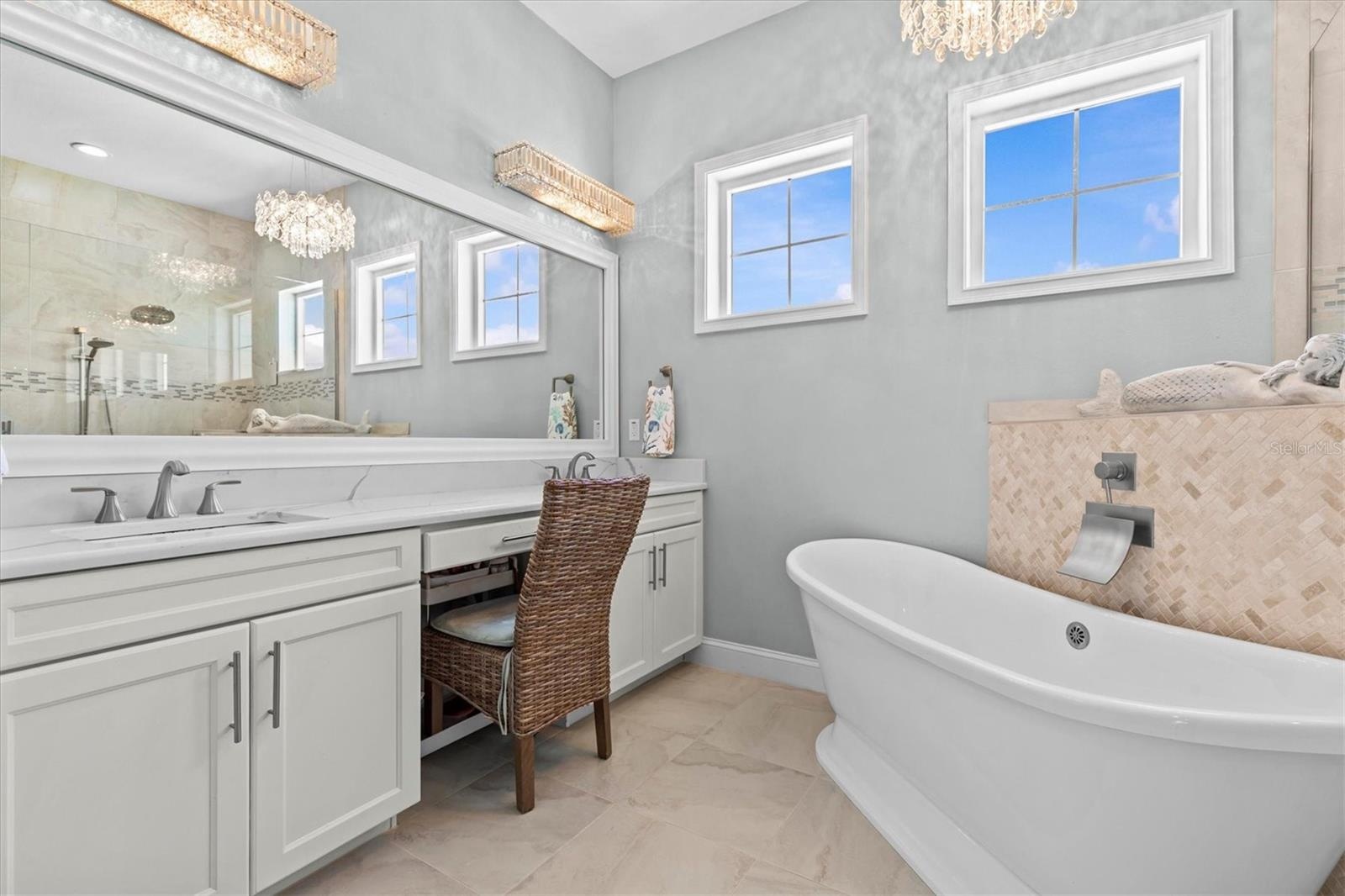 Dual sinks and vanity