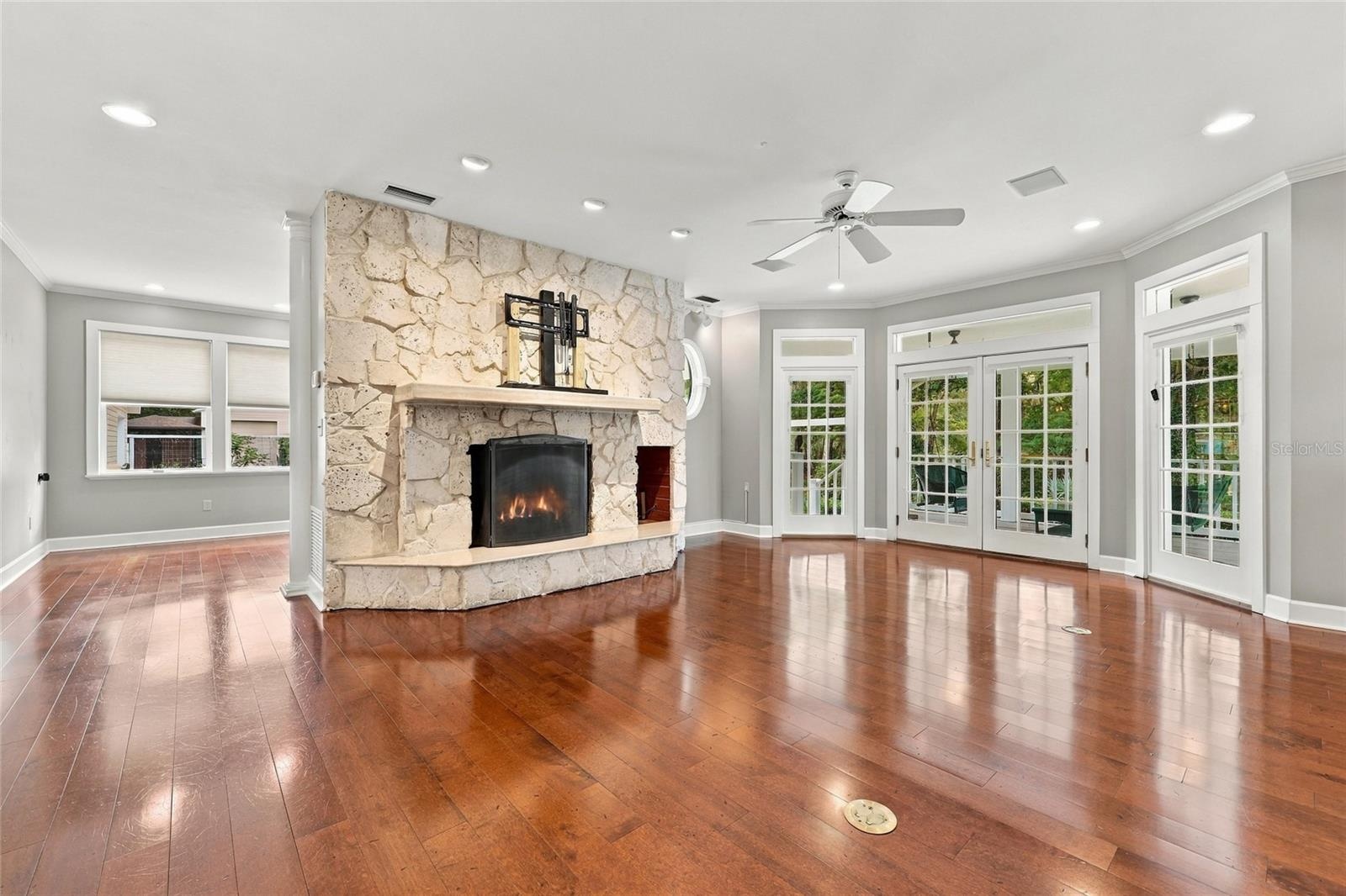 Main Living Room w/ Wood Burning Fireplace