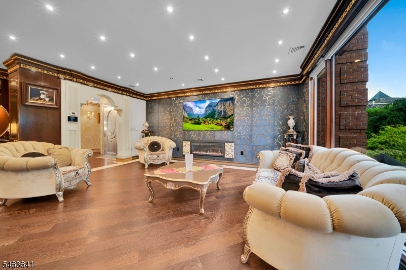 Living room with fireplace