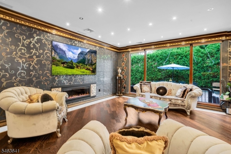 Living room with fireplace