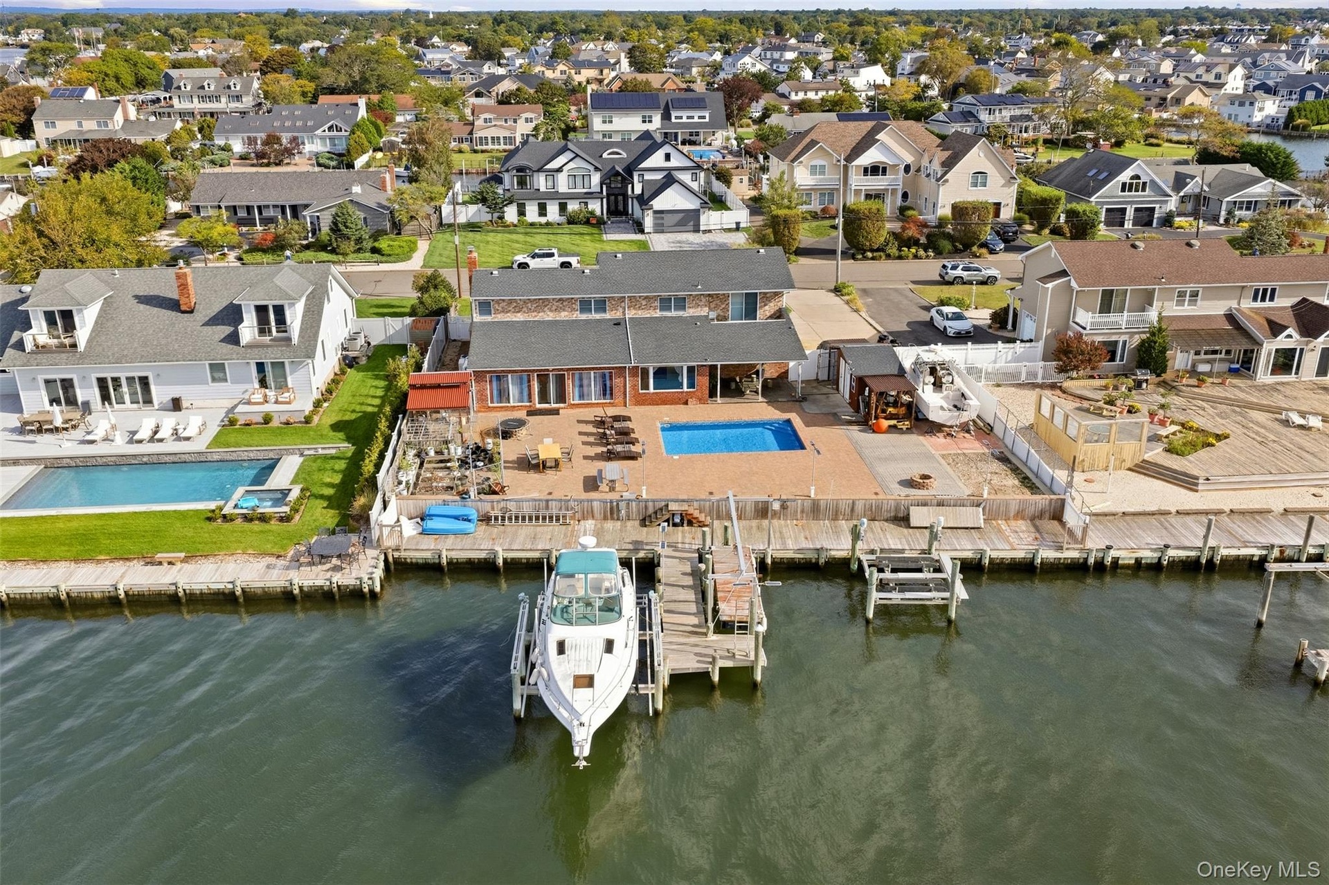 Aerial shot of waterfront