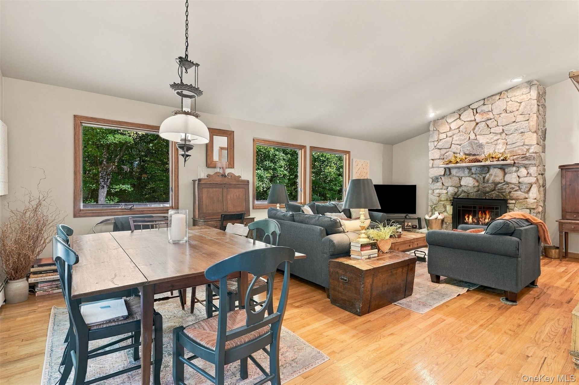 Dining room open to living room