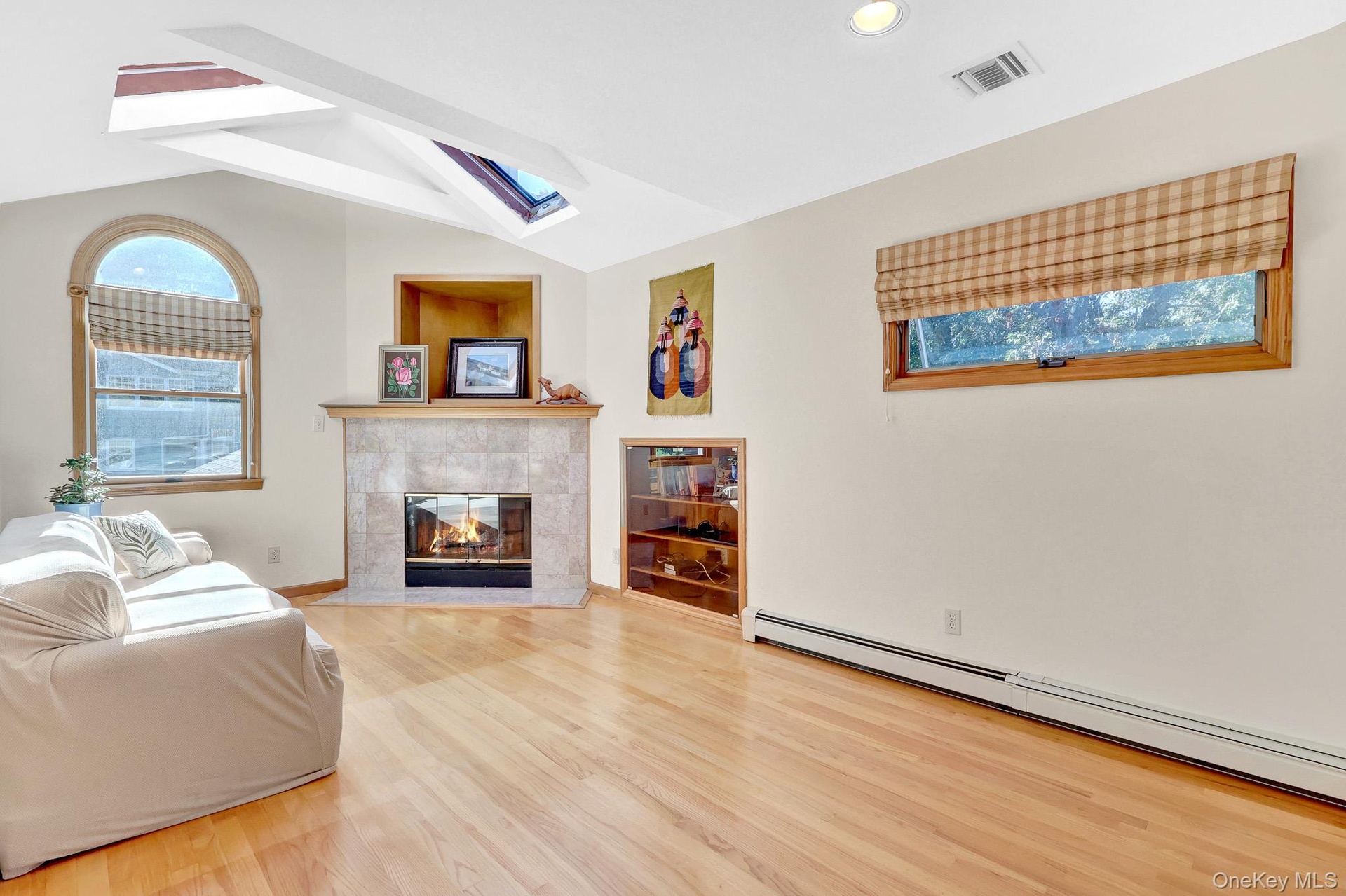 2nd floor den with fireplace