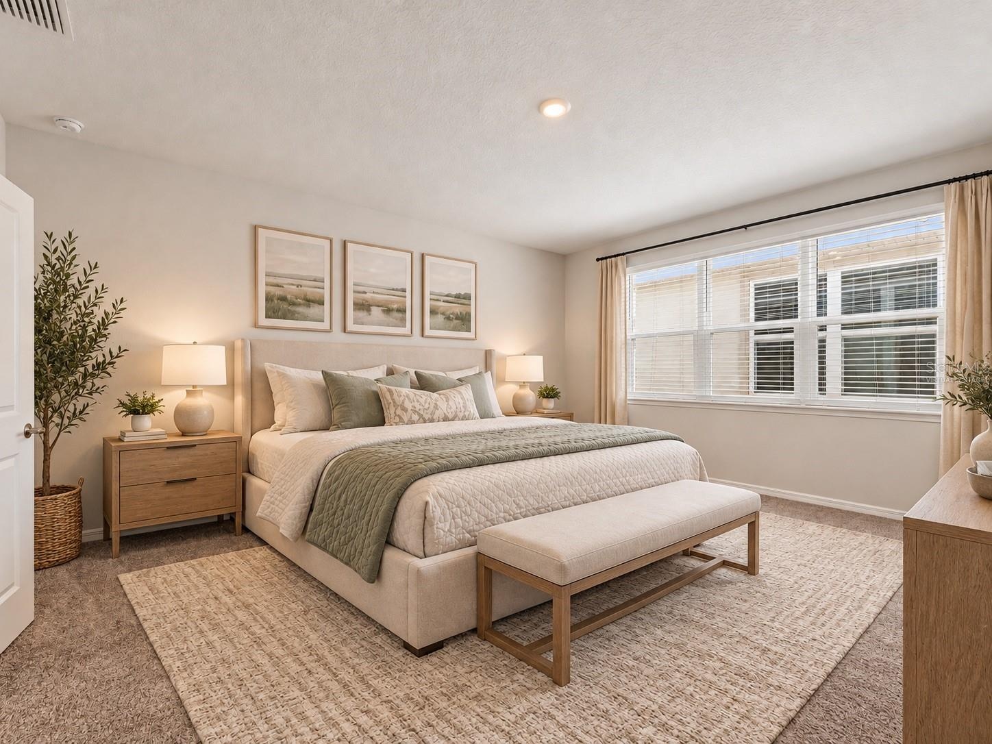 virtually staged masted bed