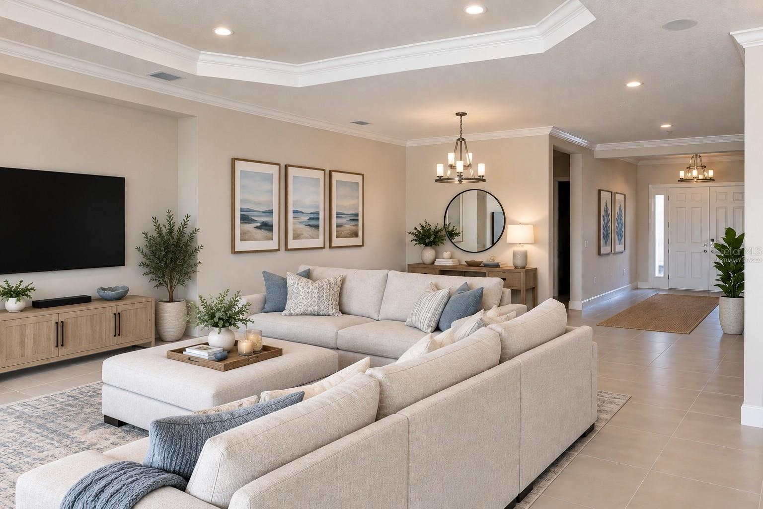 great room virtually staged