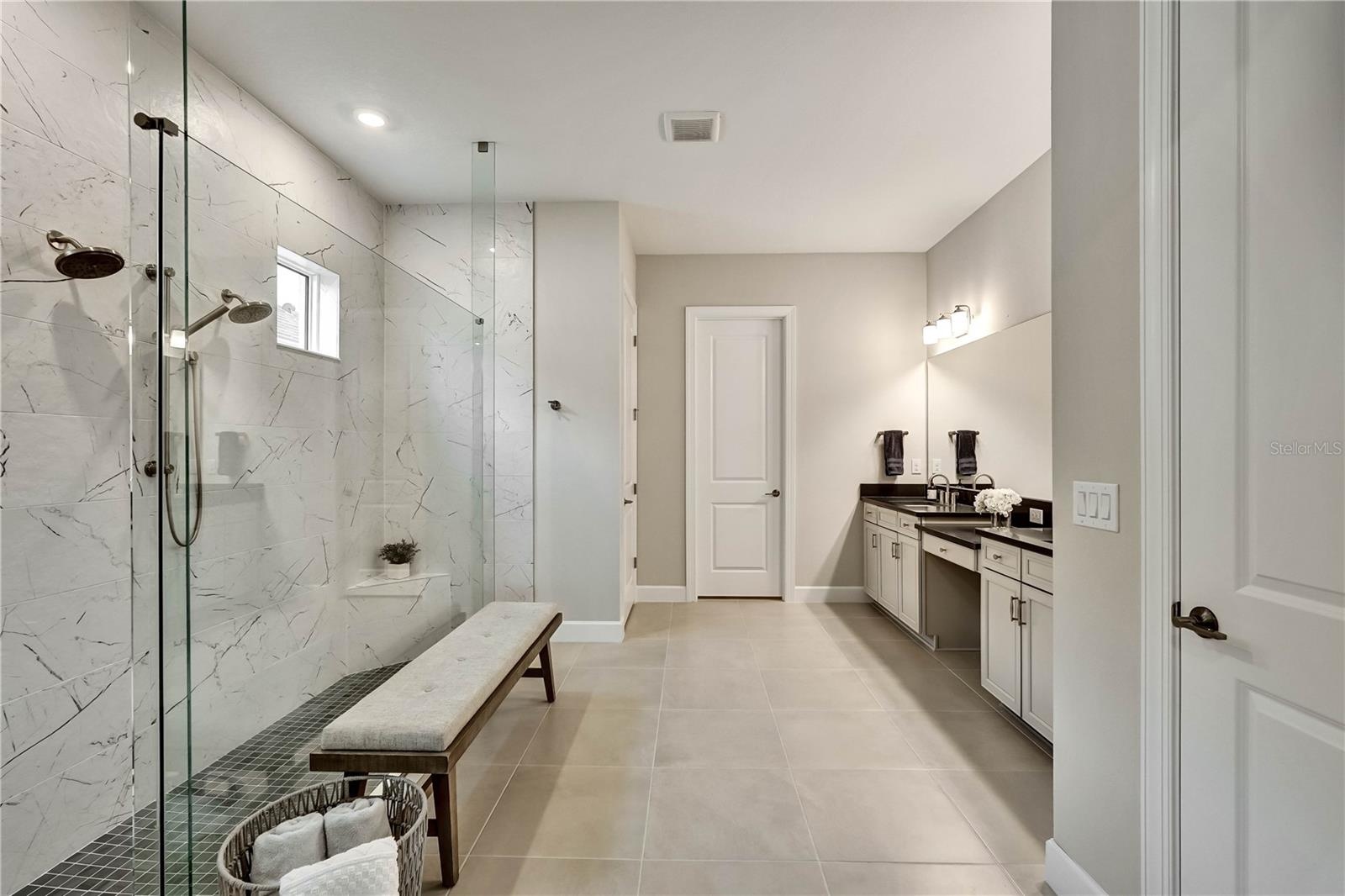 master bath with large walk in shower