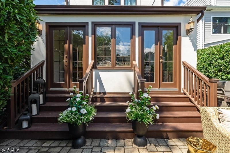 French doors out to yard