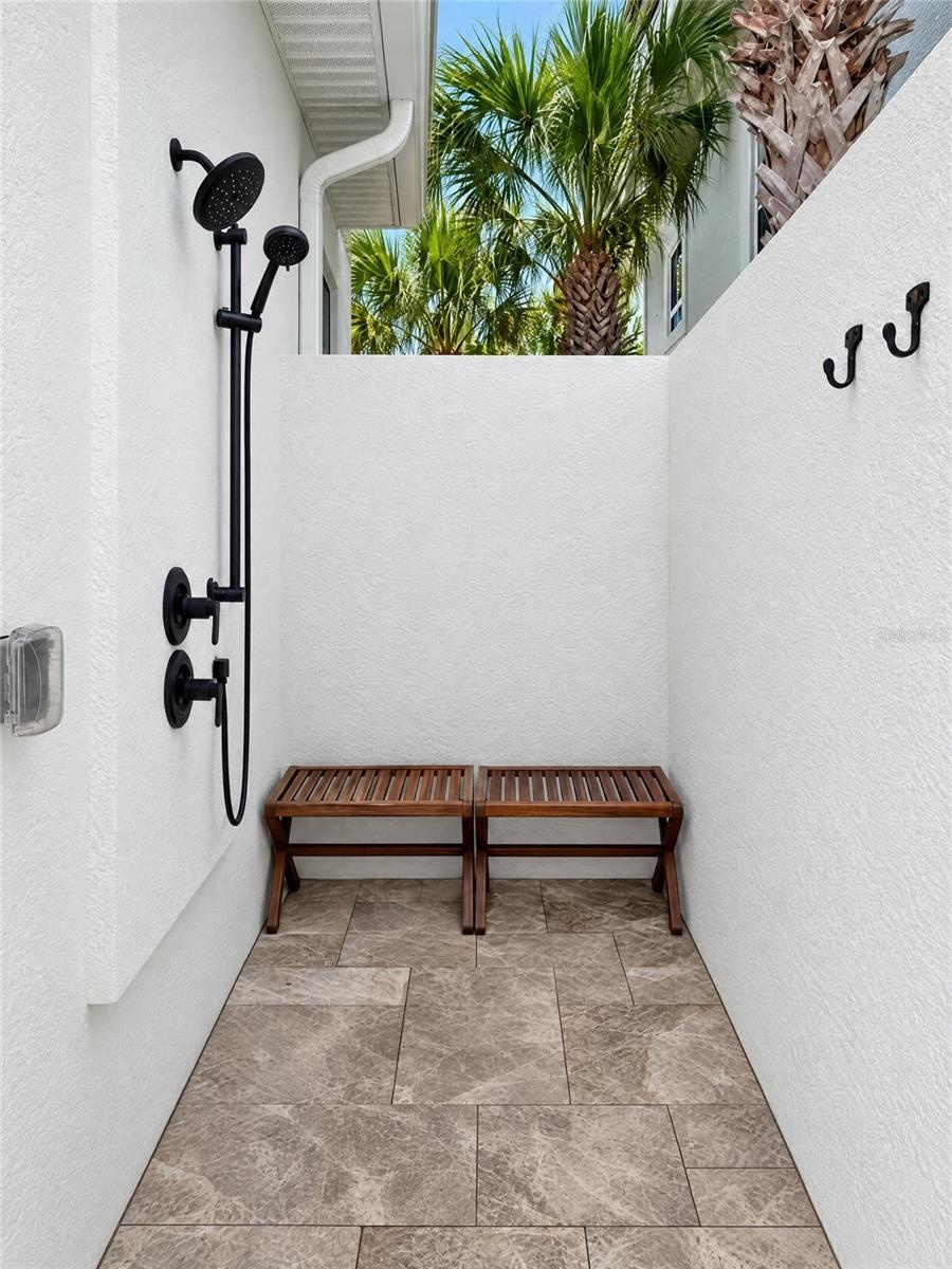 Outdoor pool shower