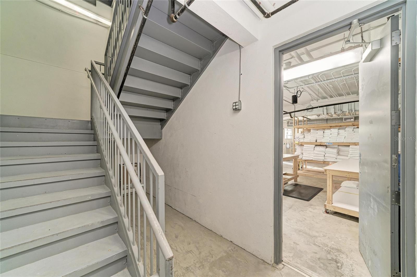 Interior egress stairs
