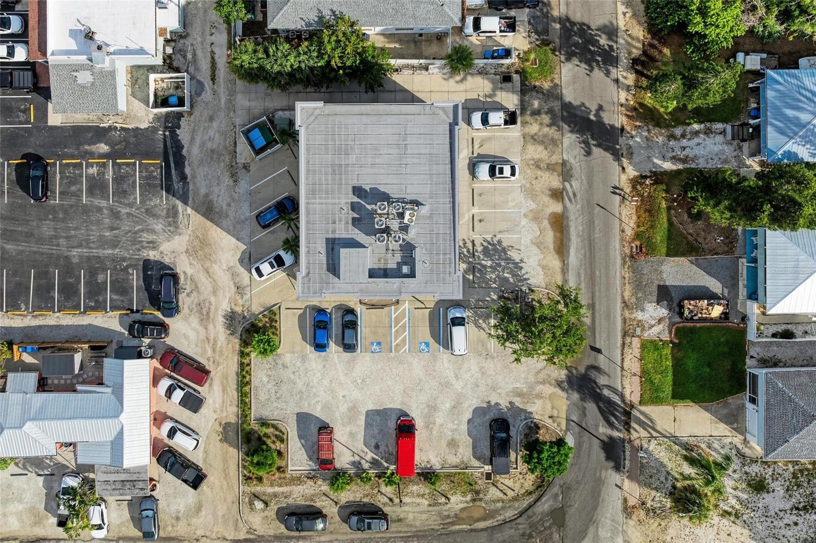 Aerial - overhead including parking