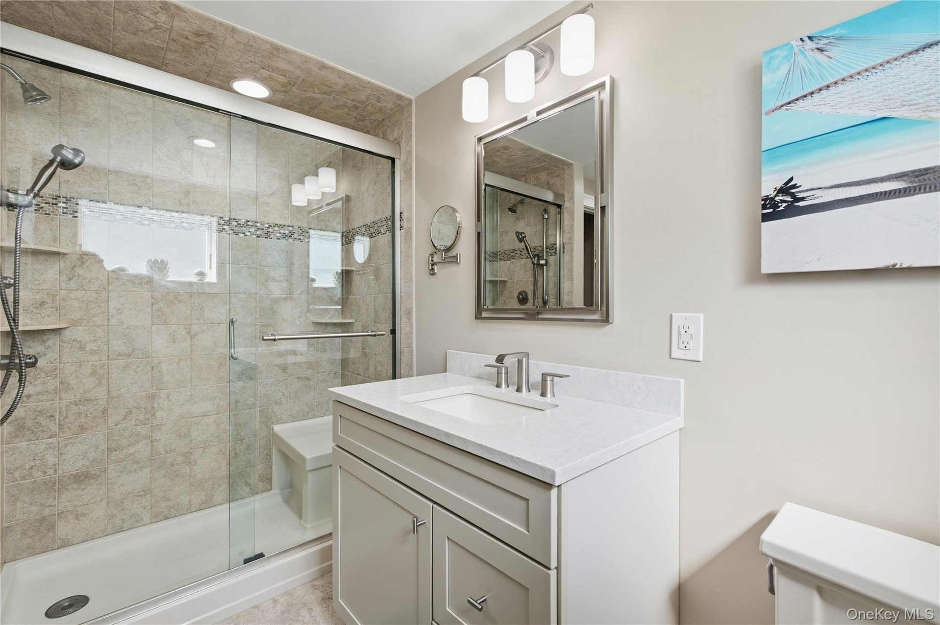 Updated bathroom with shower