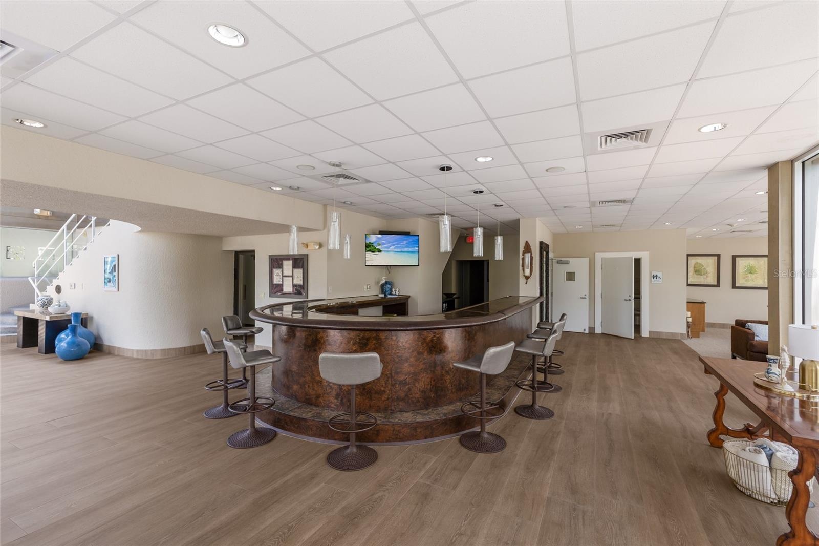 Bar in club house.