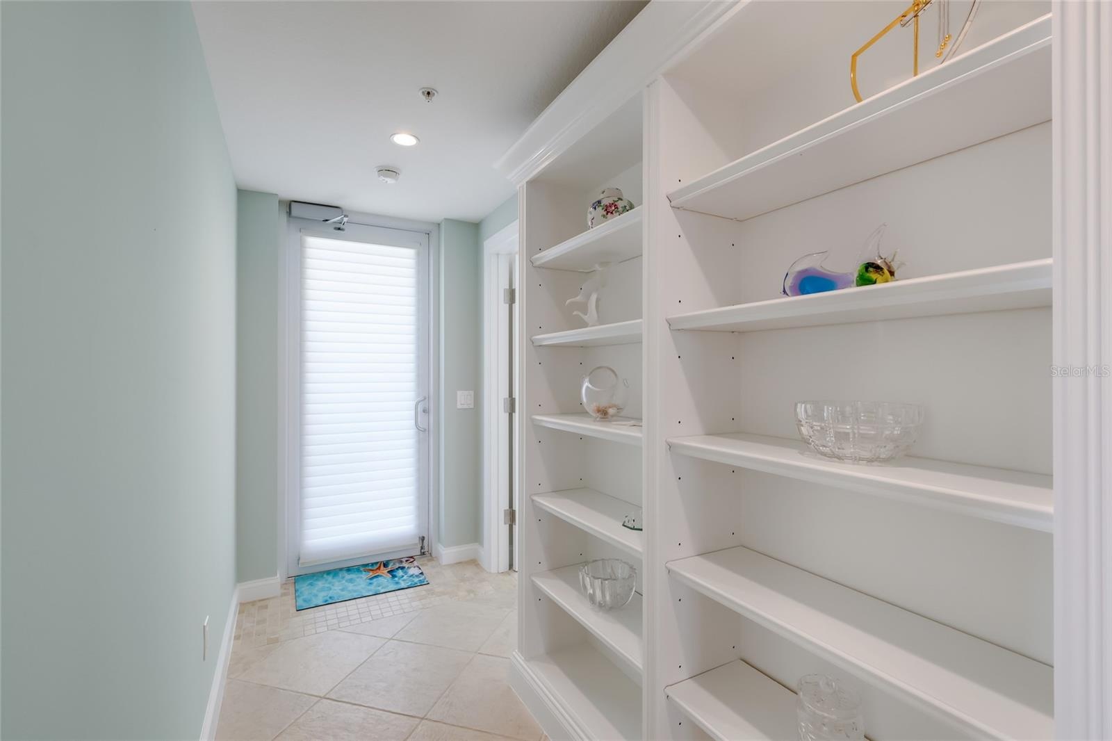 Built in shelve in hall