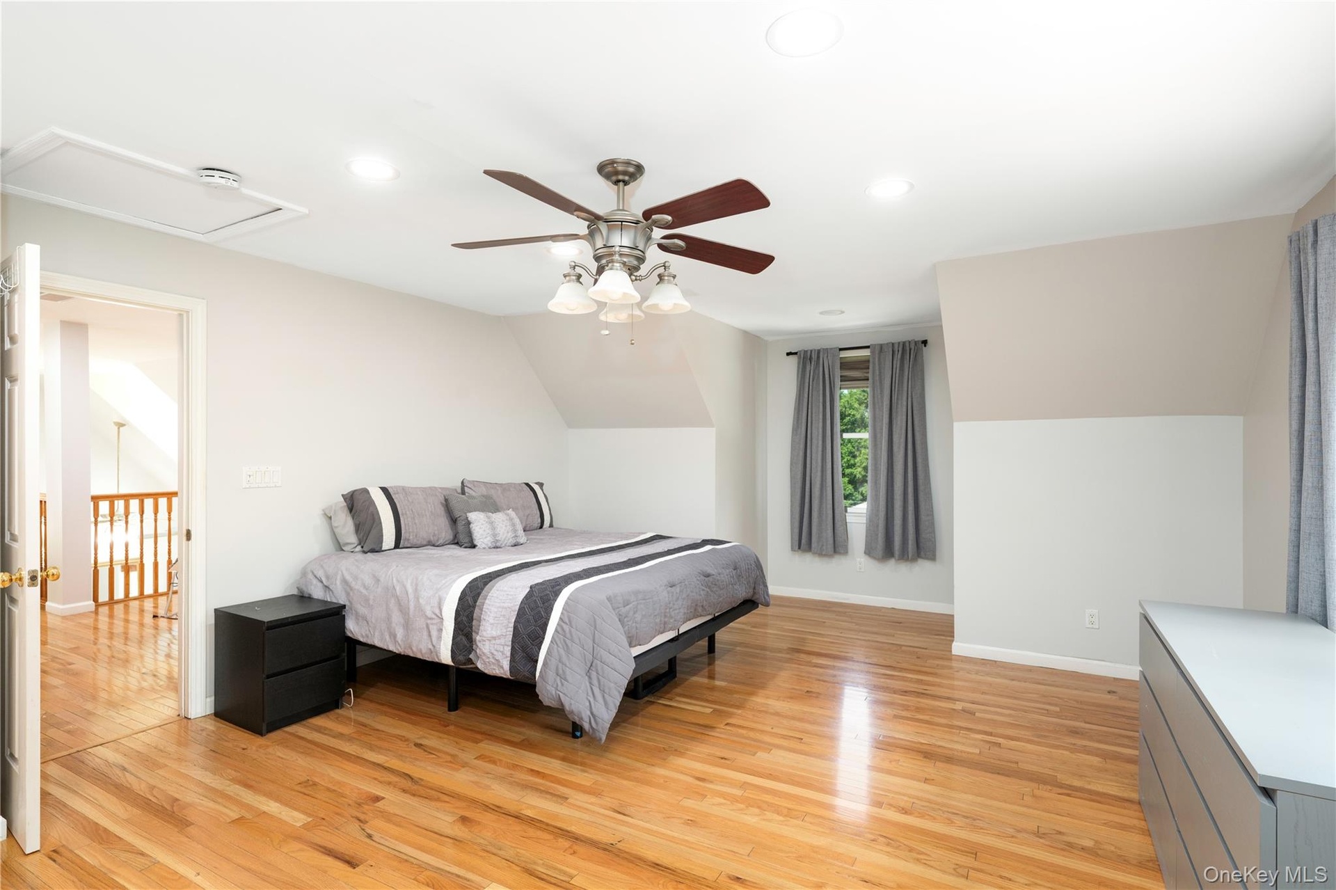 upstairs primary bedroom with full bath
