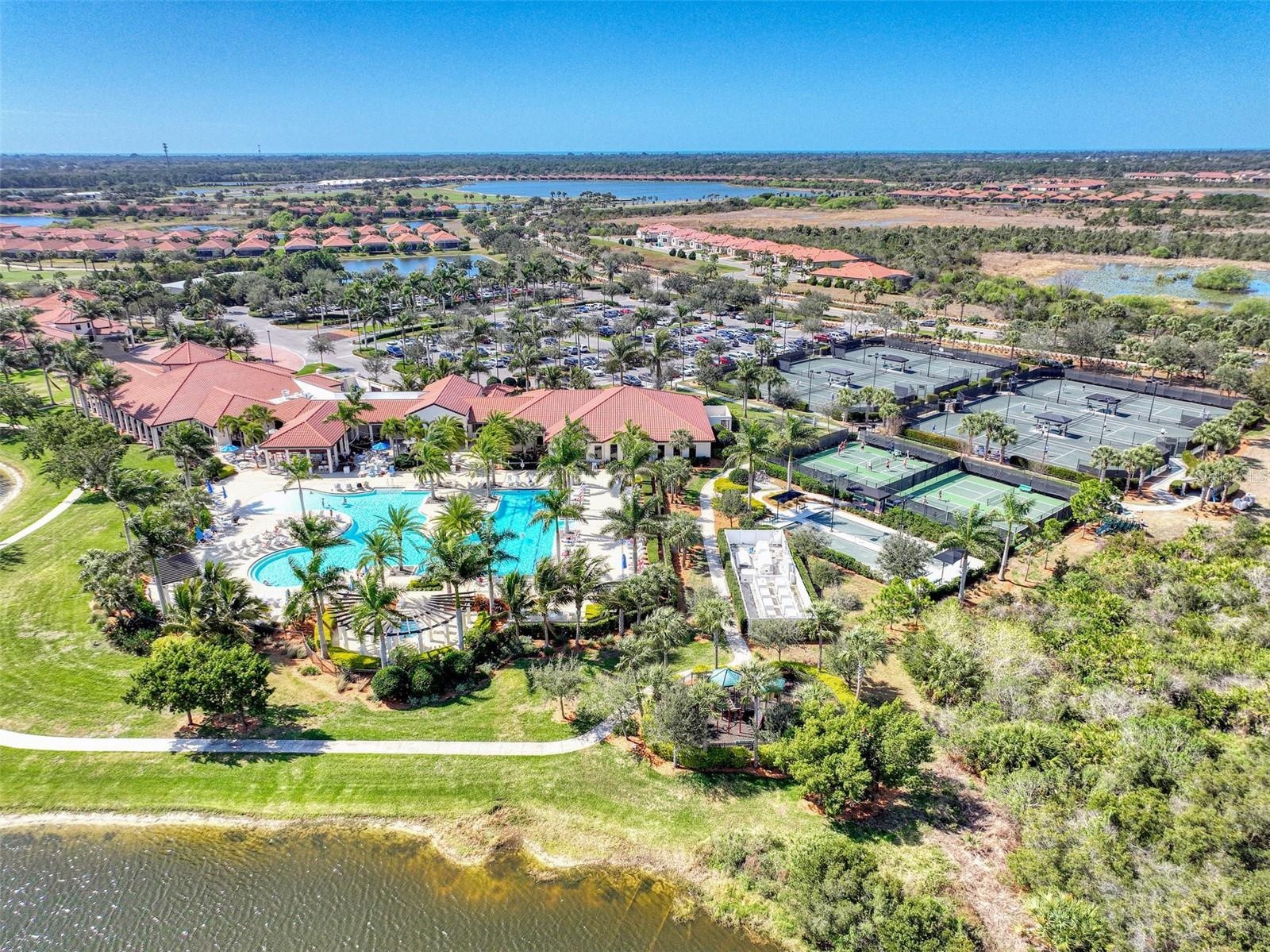 Sarasota National from the air - the amenity center