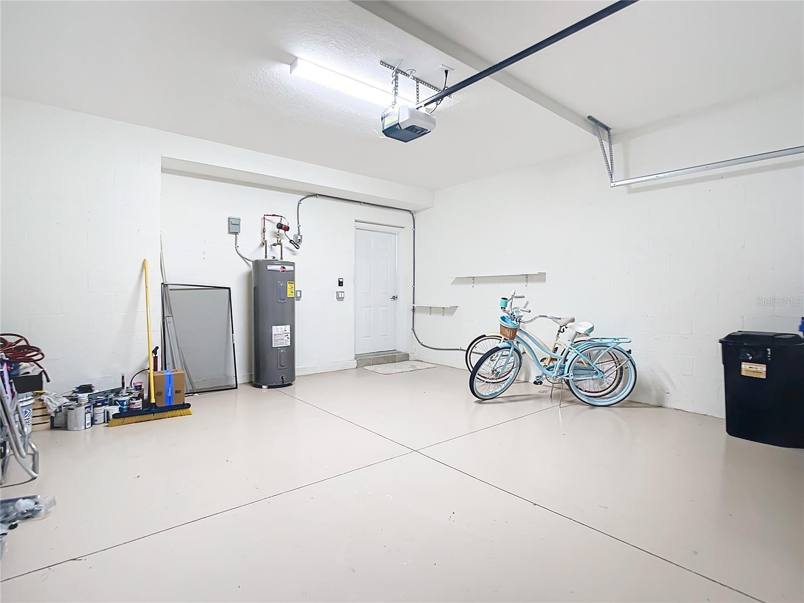 Garage has epoxy floor