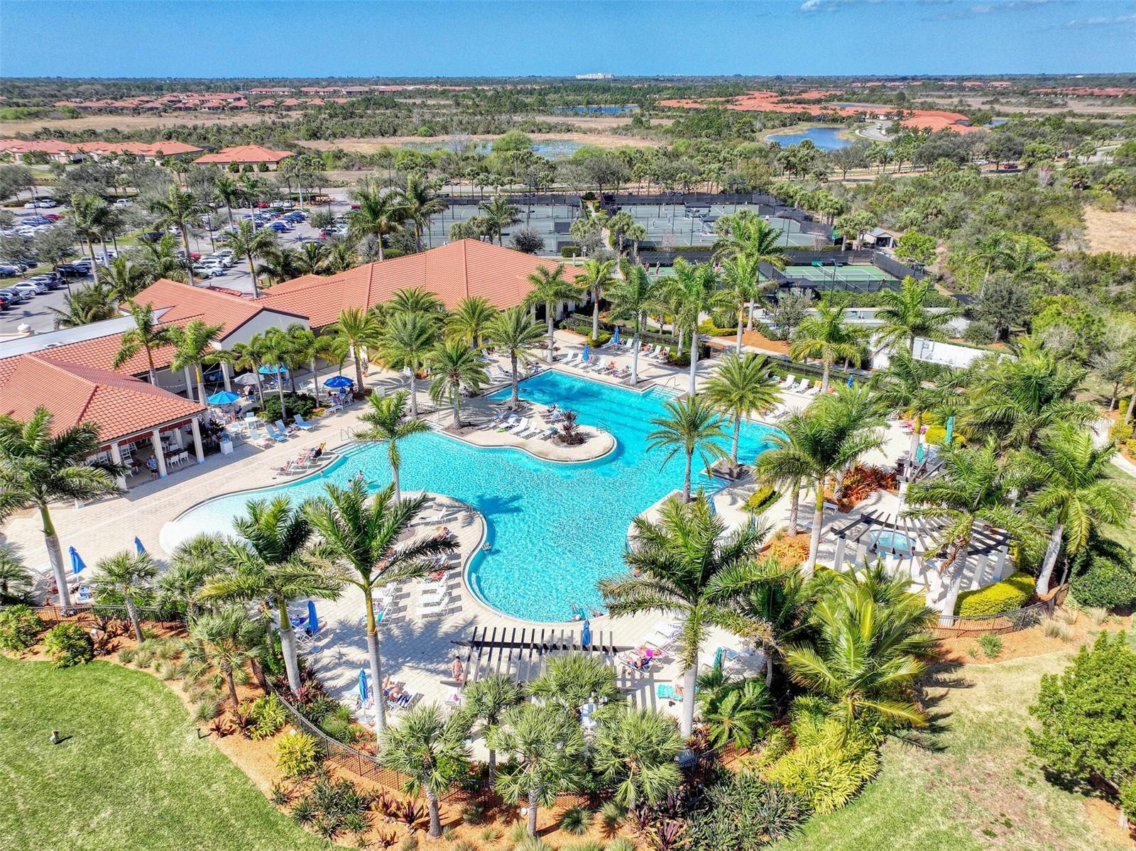 Sarasota National from the air - the amenity center