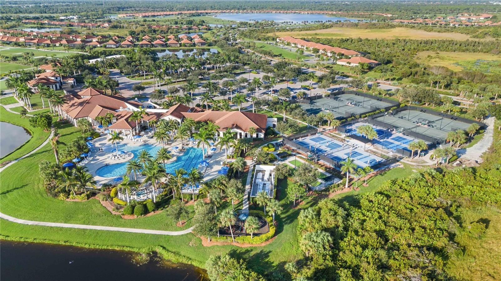 Aerial of the Courts and amenities