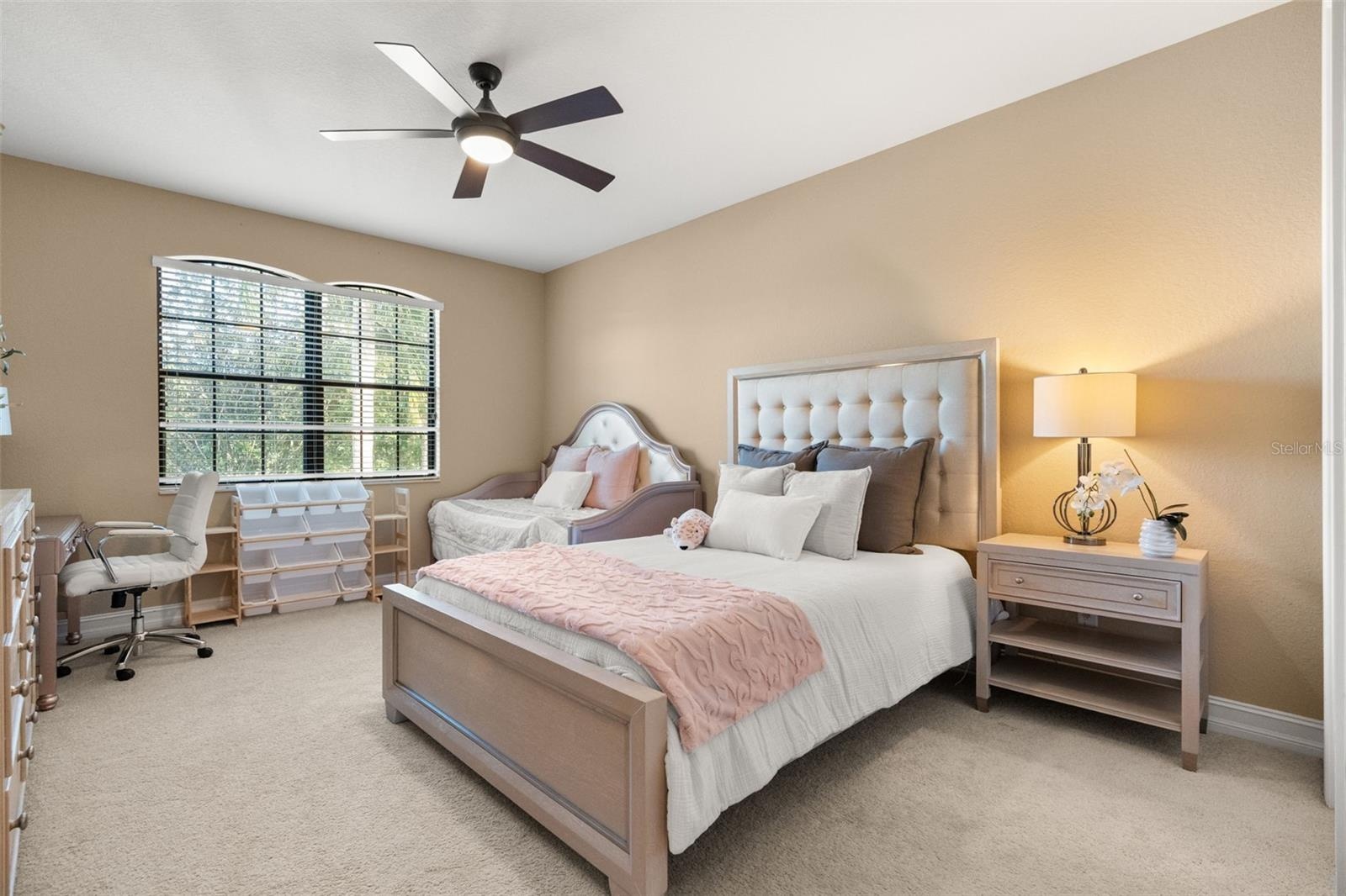 Upstairs guest bedroom with walk in closet