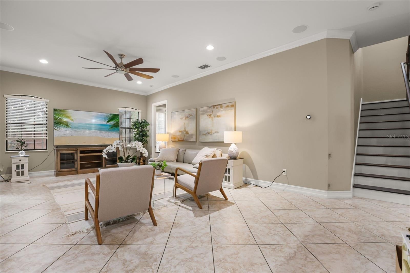 Family room and stairs