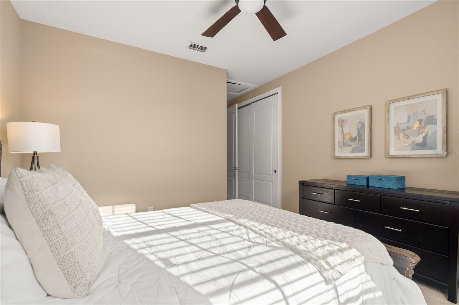 Upstairs guest bedroom with attached ensuite bathroom