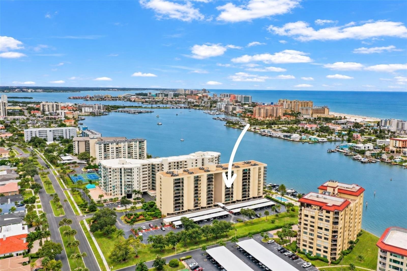 Overhead drone shot of this spectacular Clearwater, FL location