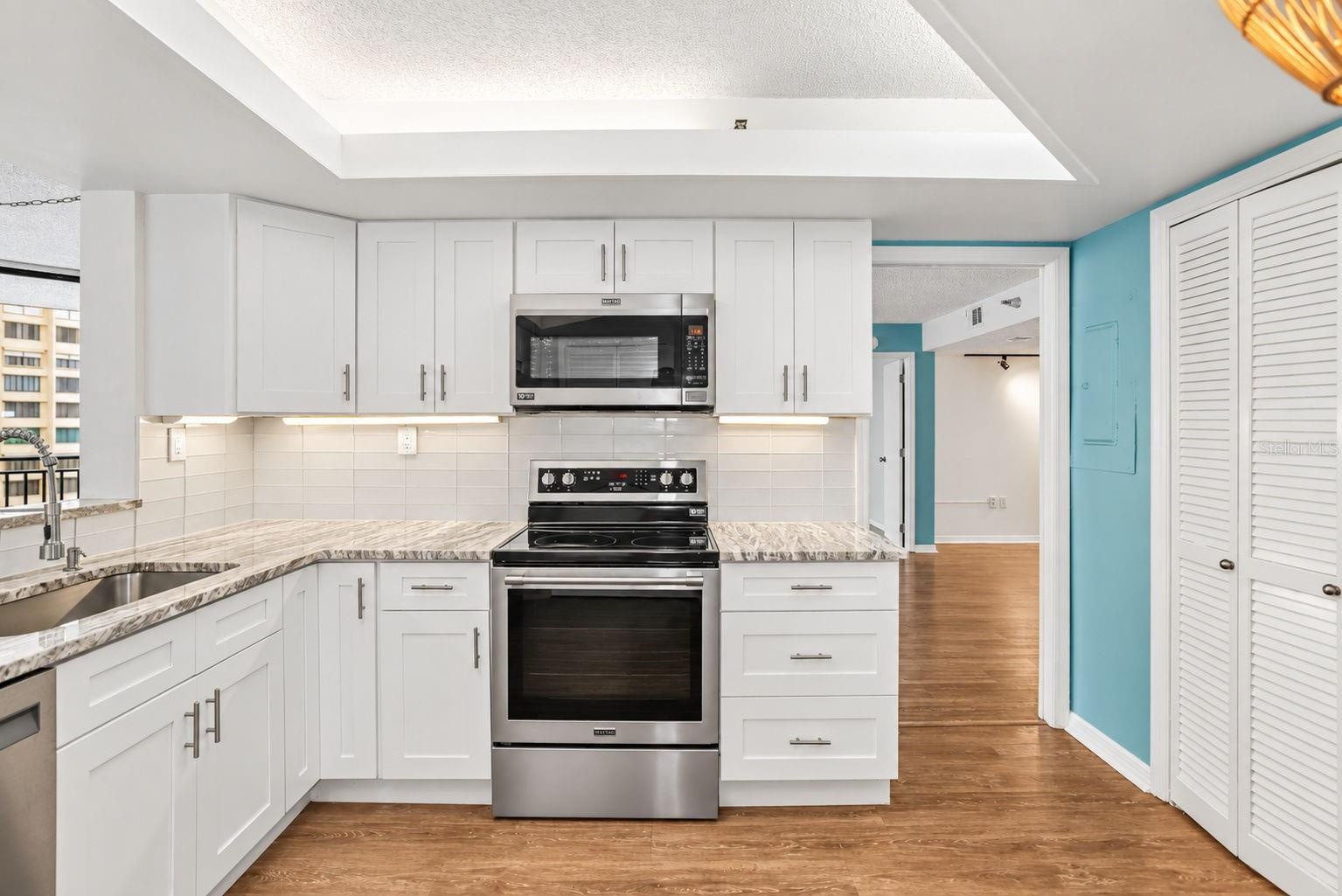 Fully remodeled kitchen, Shaker soft close cabinets and premium Maytag stainless appliances