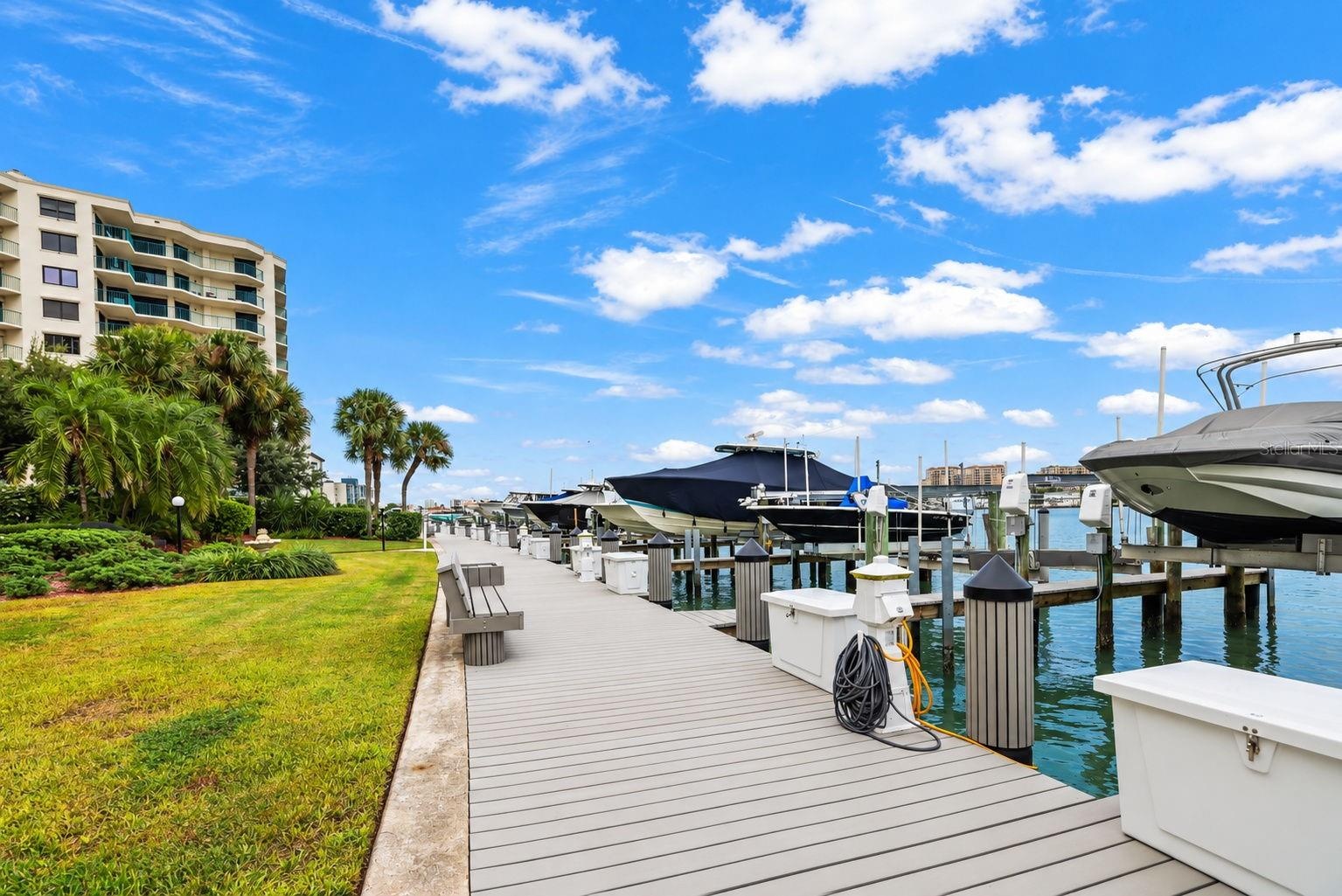 Brand new boardwalk at the marina. Everyone has access to this really great feature.