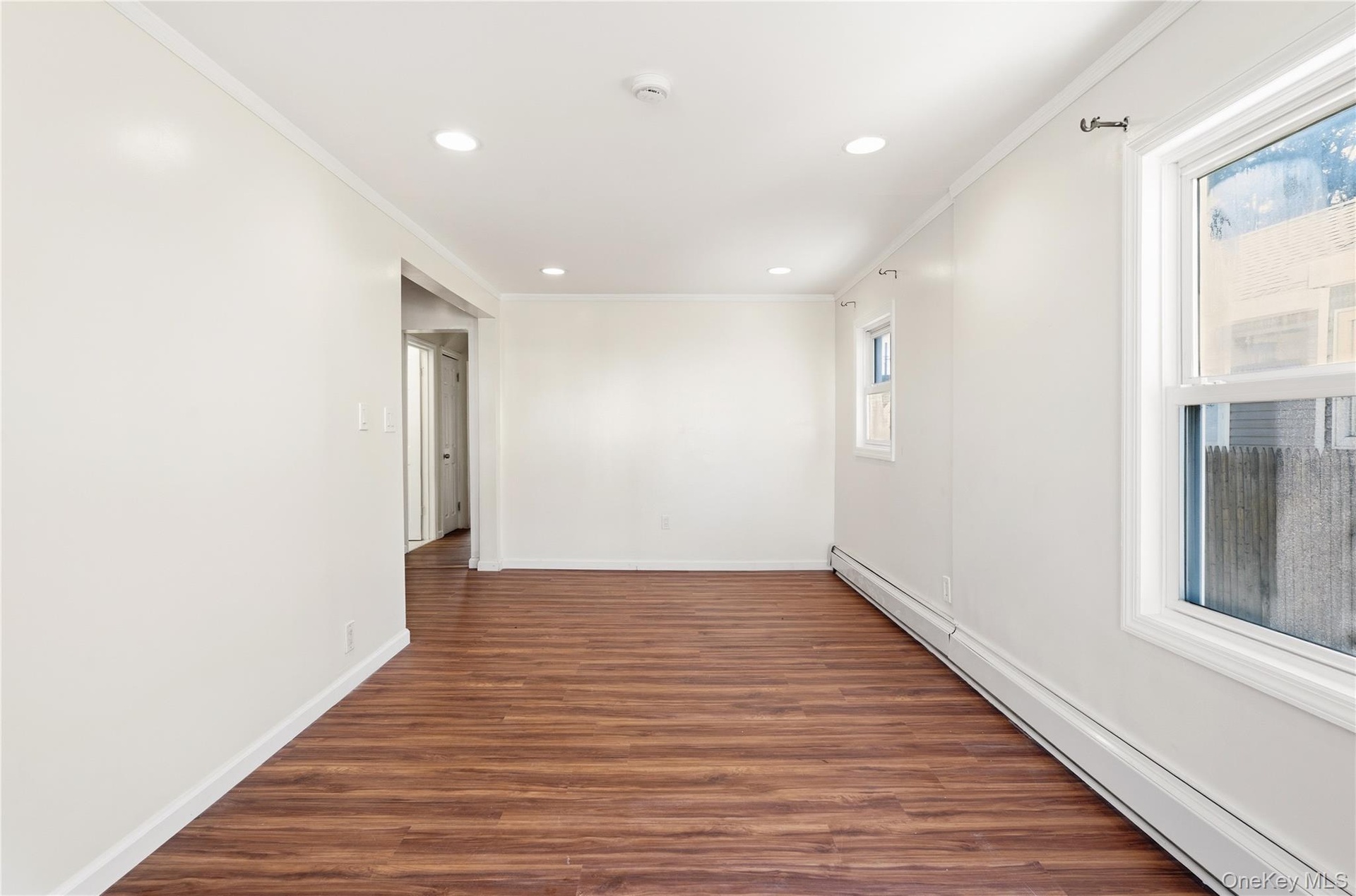 Looking into the room from front entry.
