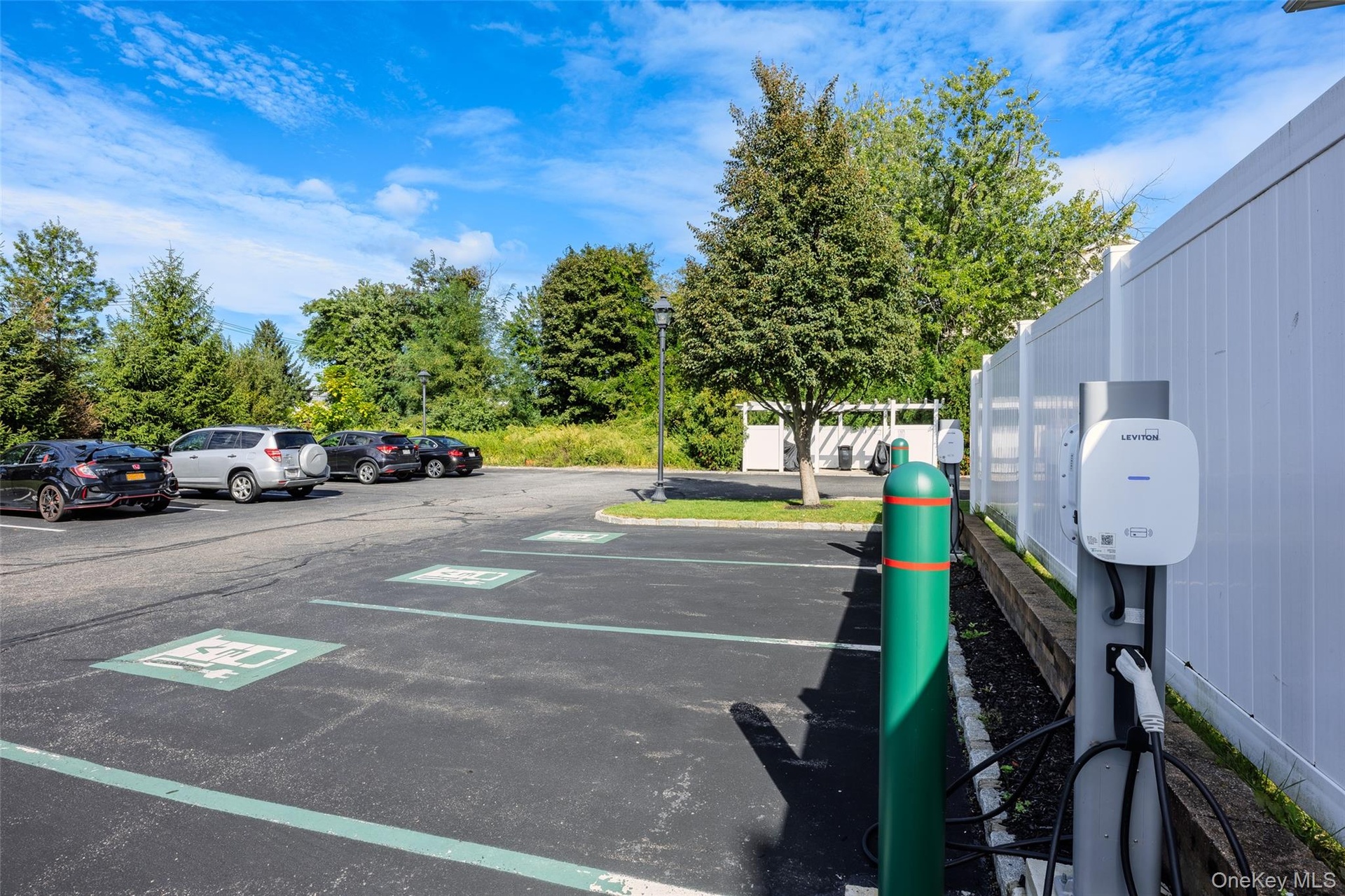 Outdoor Parking Area Featuring Designated Electric Vehicle Charging Stations