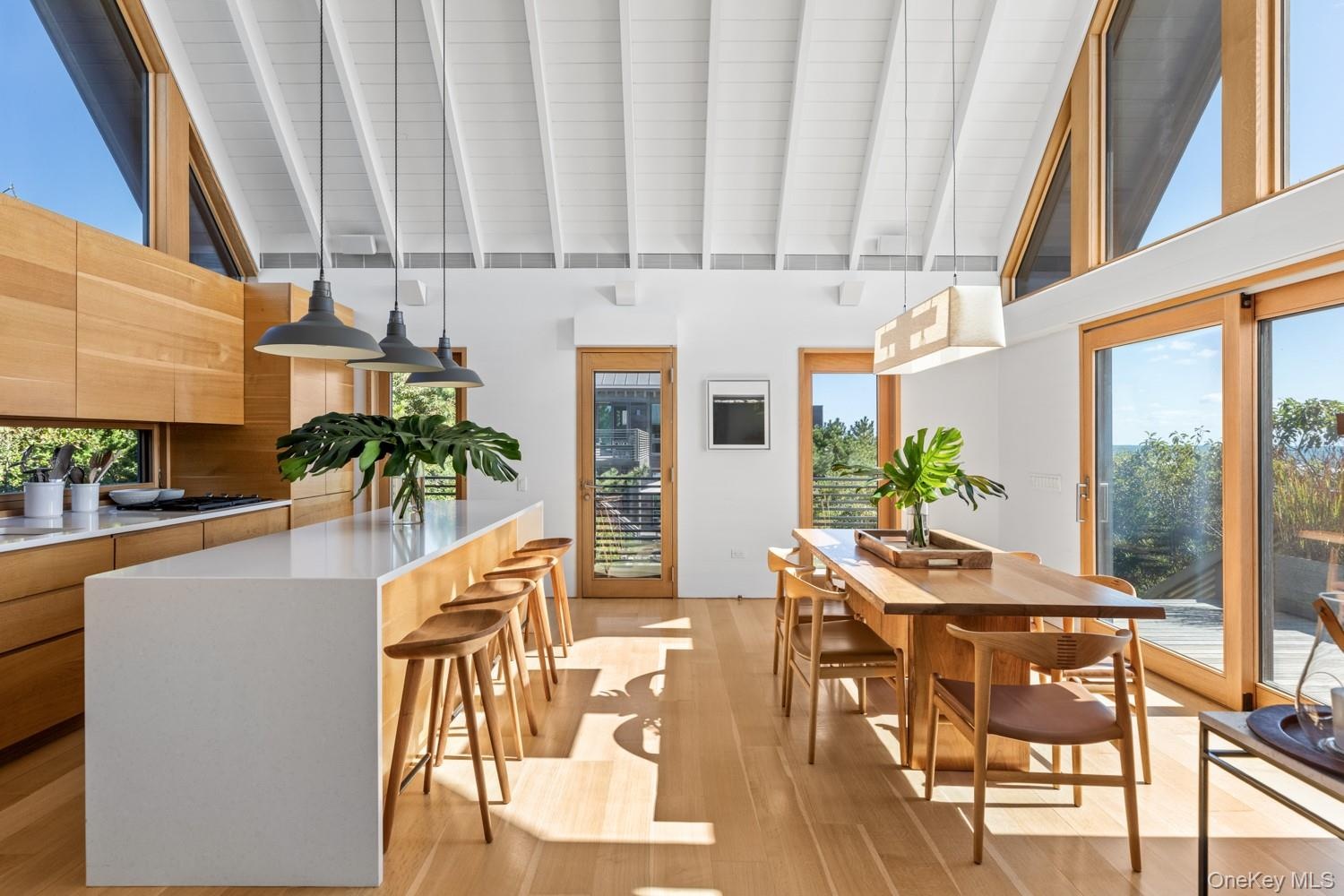 With island and dining area.