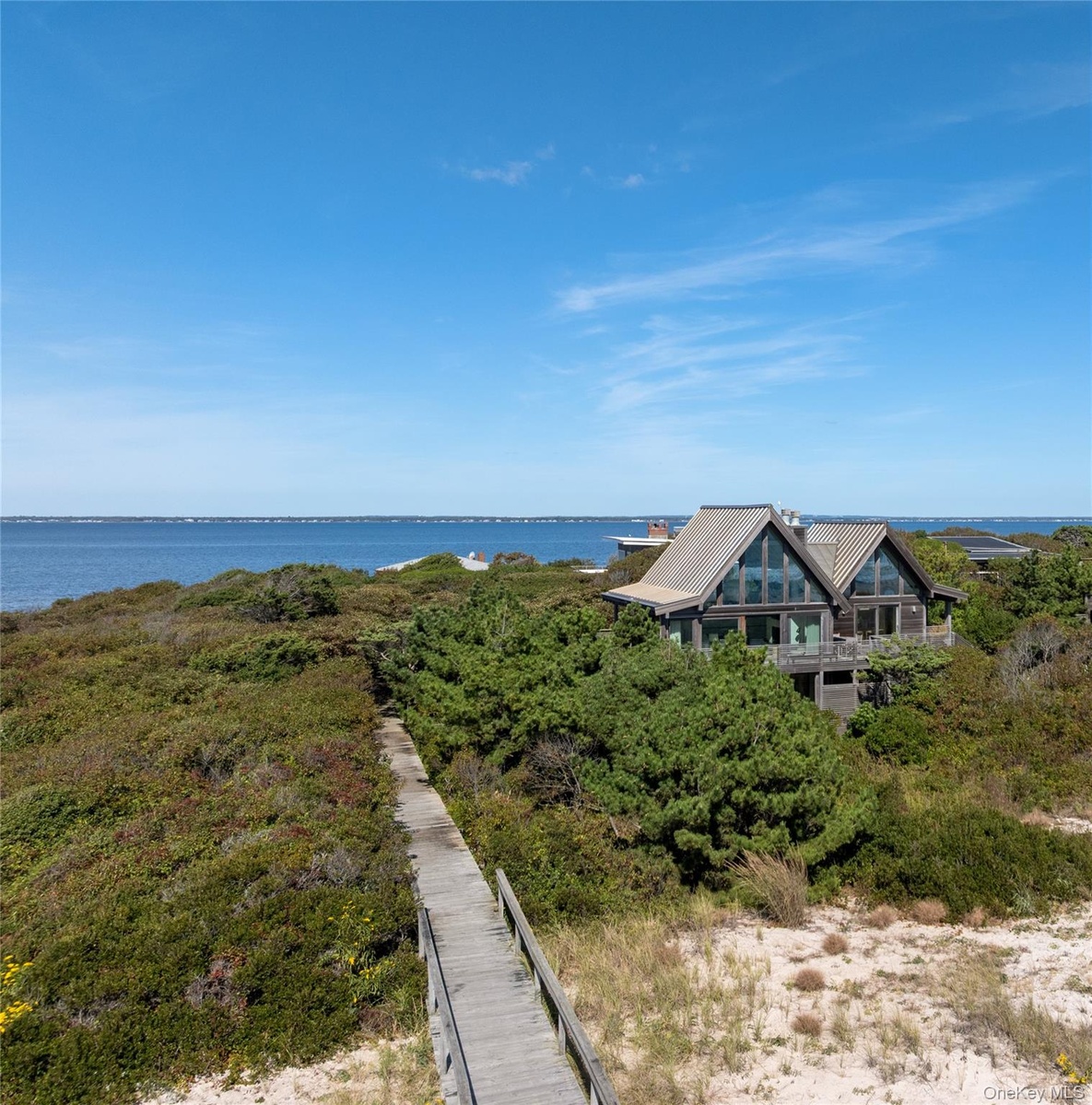 with boardwalk to the ocean.